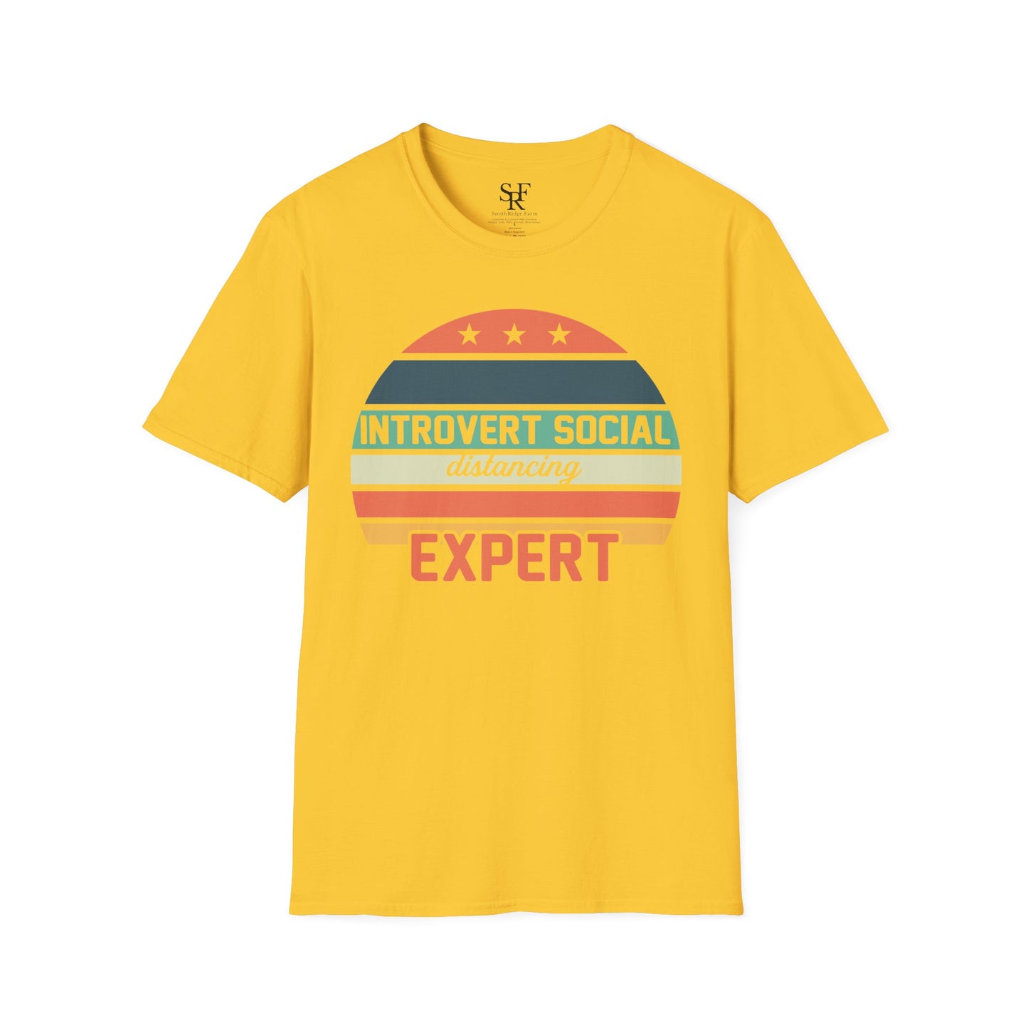 SOCIAL DISTANCING EXPERT. INTROVERT HUMOR. Cotton, Short Sleeve, Crew Neck T-Shirt