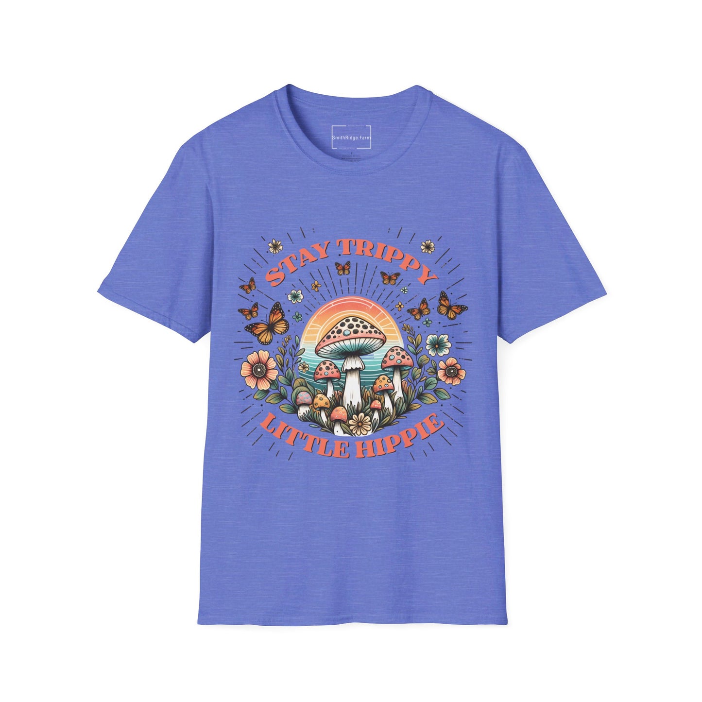 STAY TRIPPY LITTLE HIPPIE. Cotton, Short Sleeve, Crew Neck Tee.
