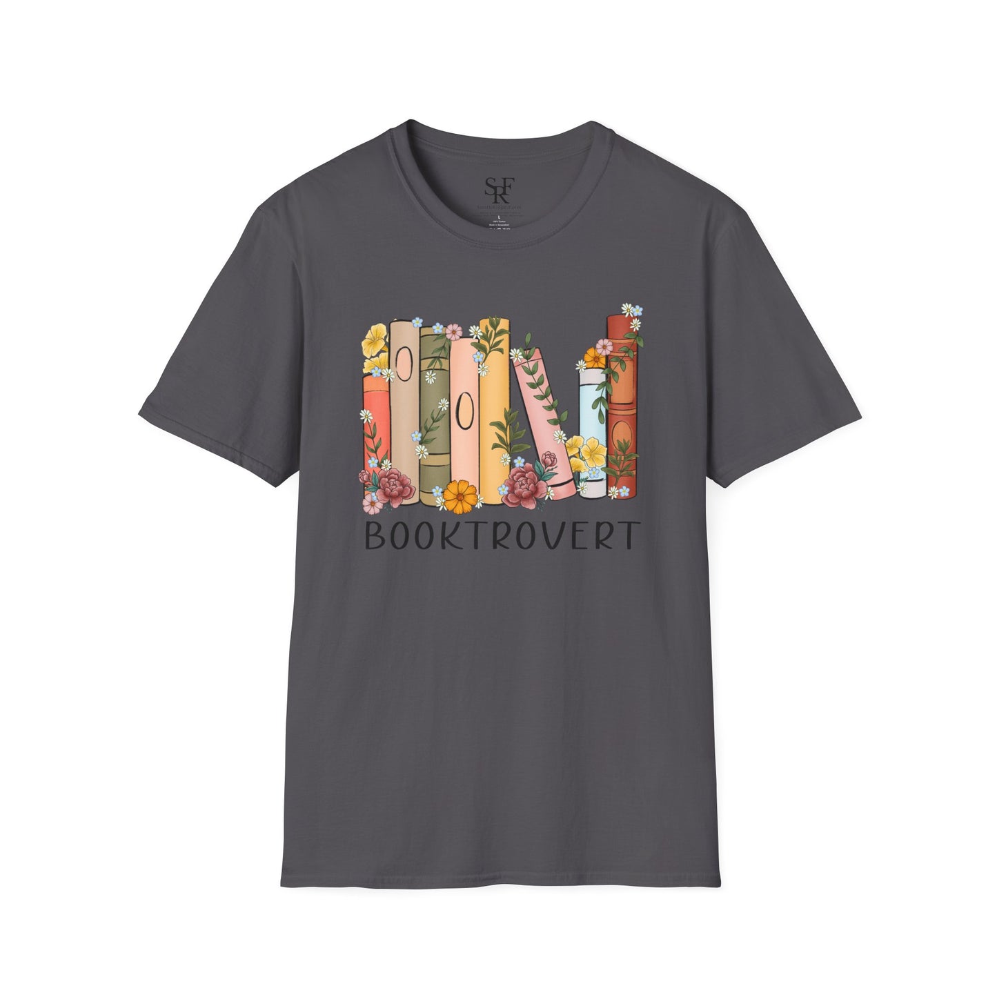 BOOKTROVERT. Introvert Humor. Book Enthustiast. Cotton, Short Sleeve, Crew Neck T-Shirt