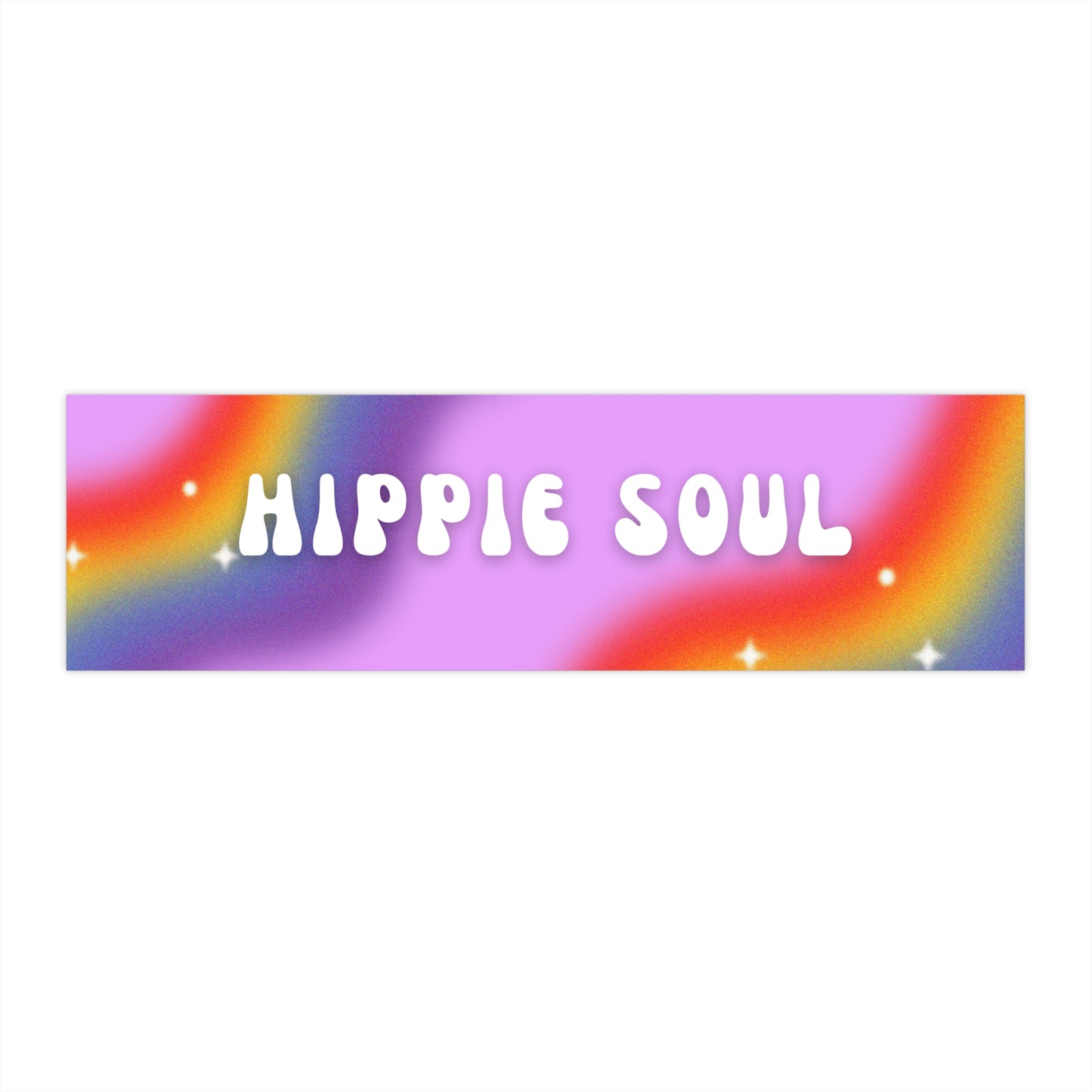 HIPPIE SOUL. Thick Vinyl and Water-resistant Bumper Sticker