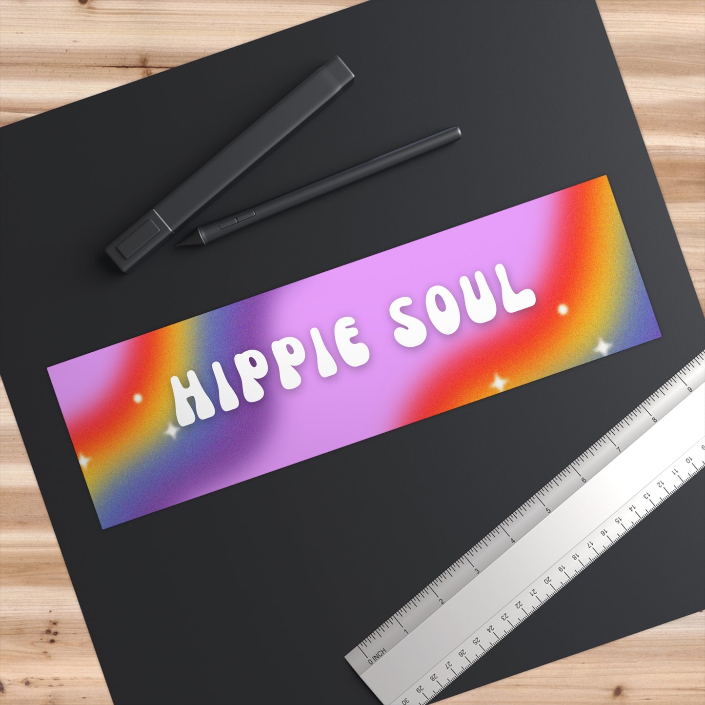 HIPPIE SOUL. Thick Vinyl and Water-resistant Bumper Sticker
