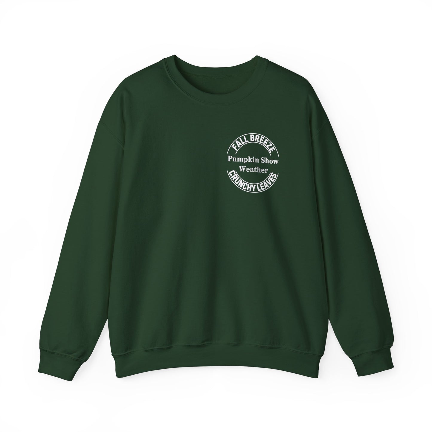 FALL LEAVES PLUS CRUNCHY LEAVES EQUALS PUMPKIN SHOW. Unisex Heavy Blend Crewneck Sweatshirt in Dark Colors.