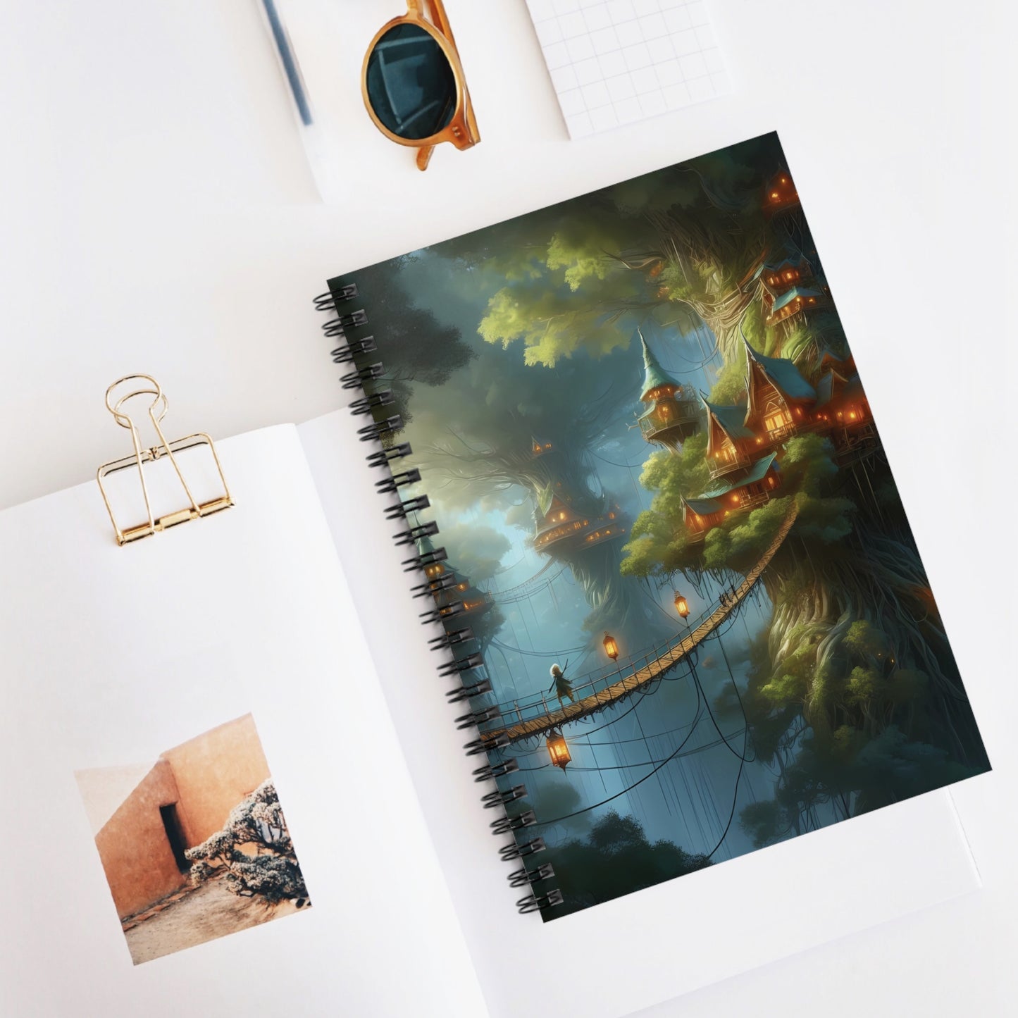 GNOME ENCHANTED FOREST. Spiral Notebook, Ruled Line, Diary, Journal.