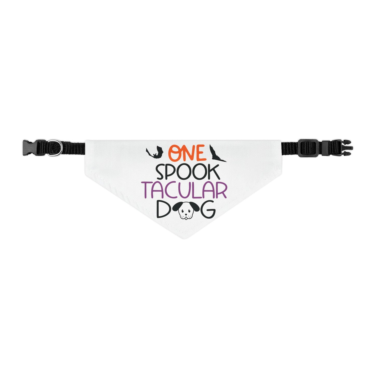 ONE SPOOKTACULAR DOG. HALLOWEEN PET HUMOR. Pet Bandana Collar in Four Sizes.