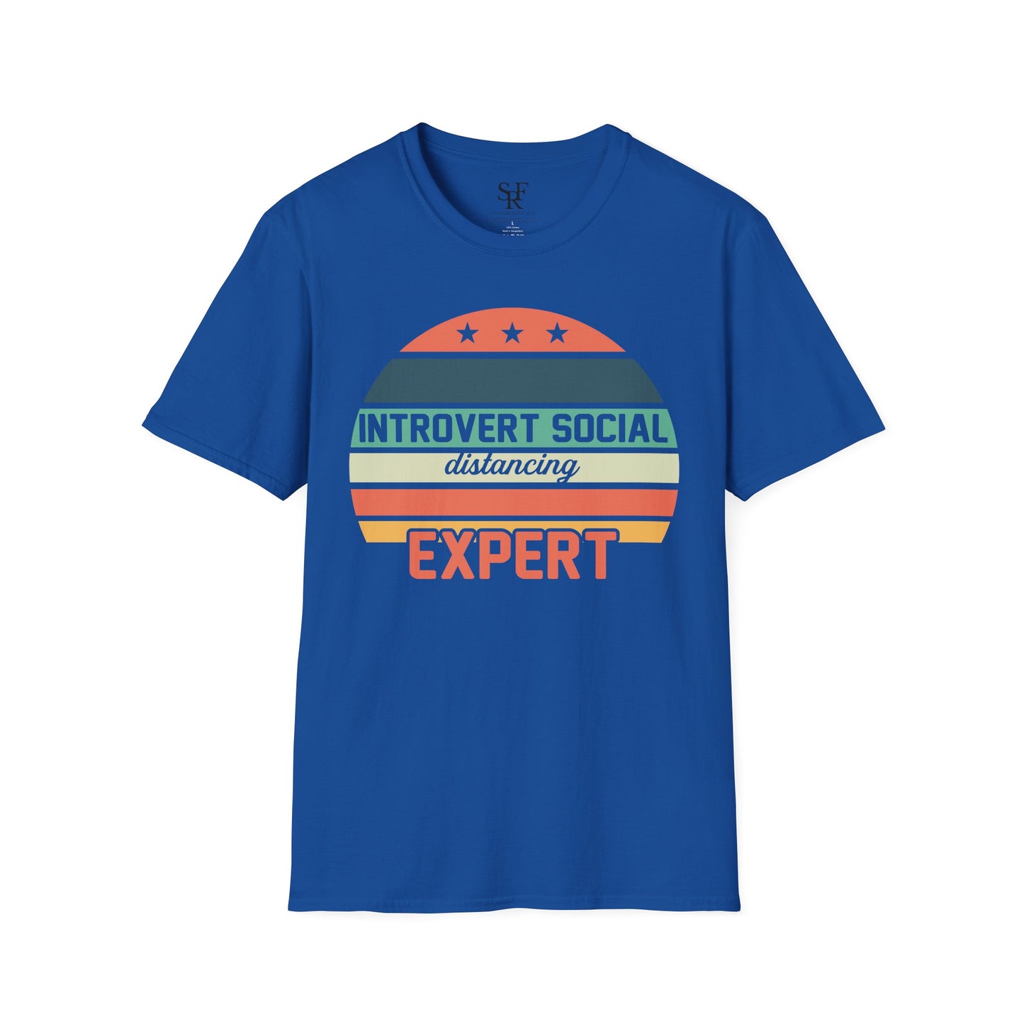 SOCIAL DISTANCING EXPERT. INTROVERT HUMOR. Cotton, Short Sleeve, Crew Neck T-Shirt