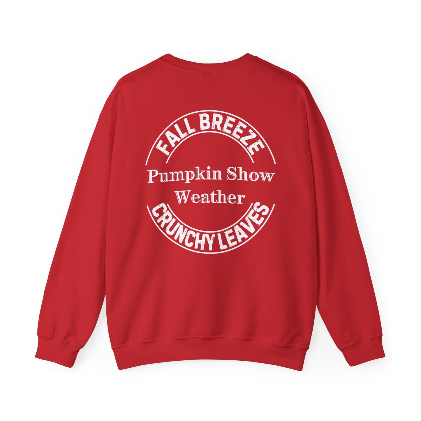 FALL LEAVES PLUS CRUNCHY LEAVES EQUALS PUMPKIN SHOW. Unisex Heavy Blend Crewneck Sweatshirt in Dark Colors.
