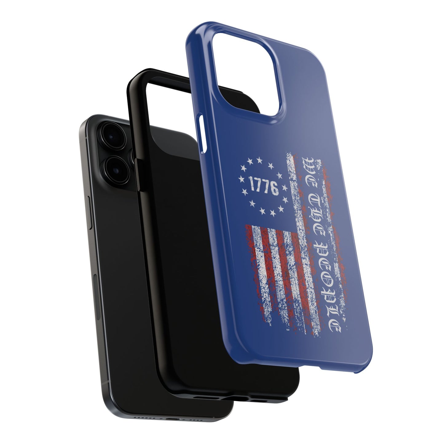1776 WE THE PEOPLE WITH AMERICAN FLAG. Tough Phone Case.