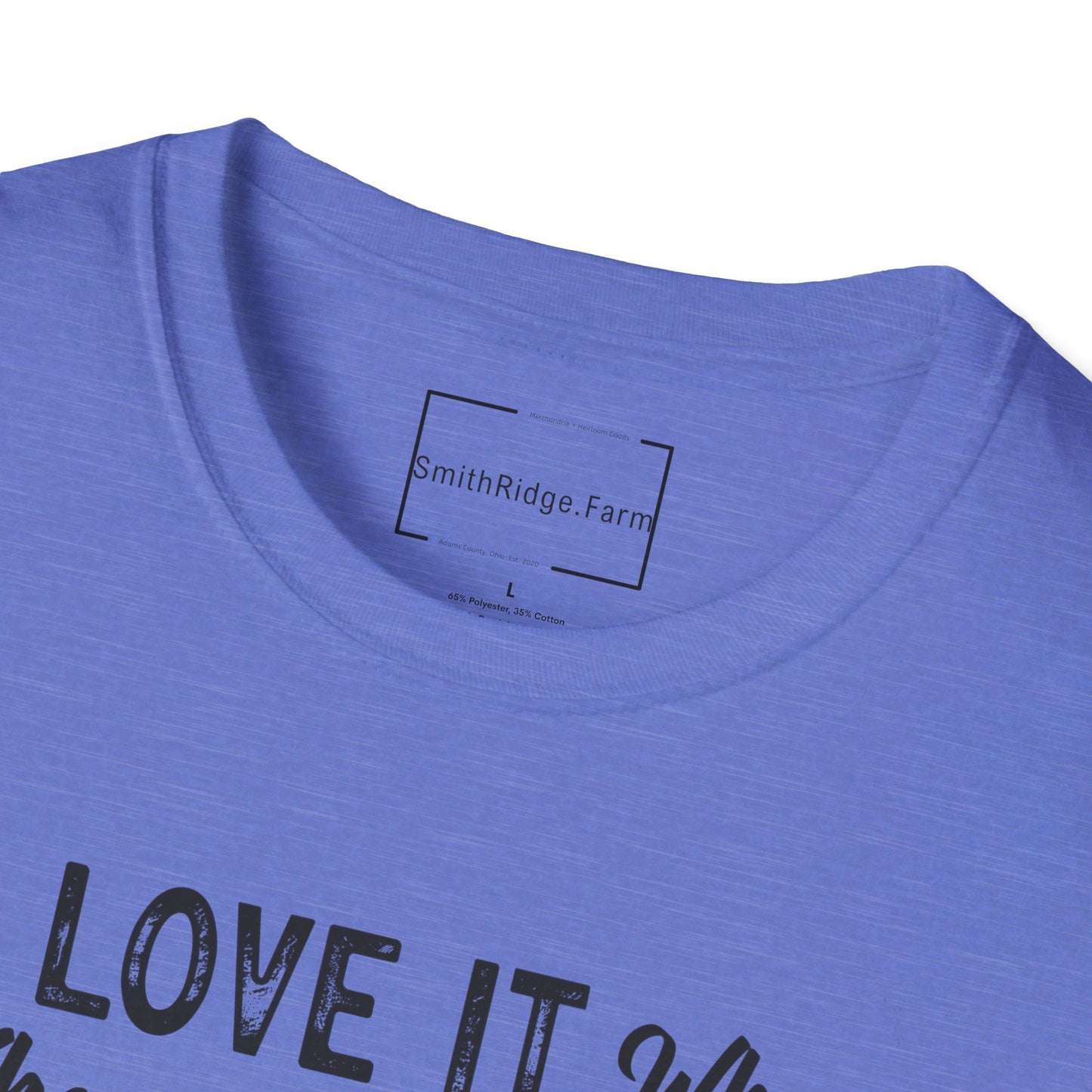 I LOVE IT WHEN SHE BENDS OVER. FISHING HUMOR. Cotton, Short Sleeve, Crew Neck Tee.