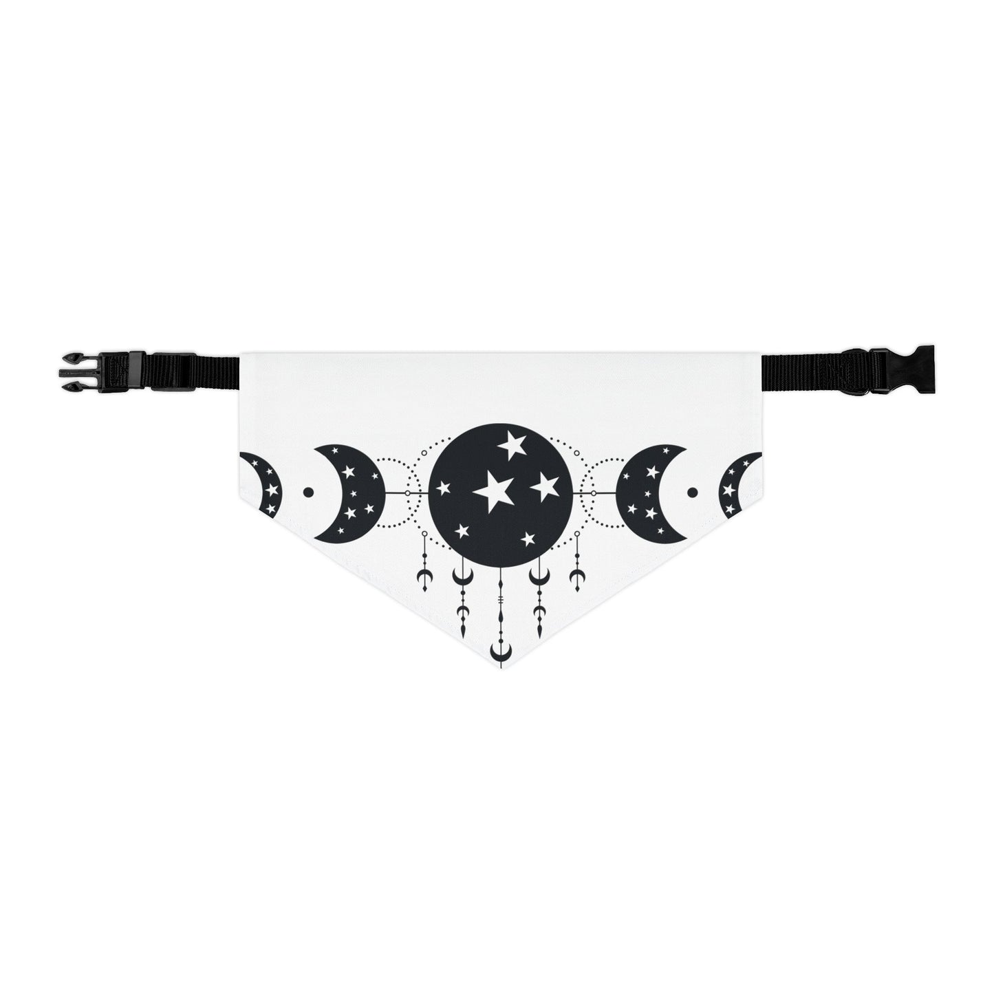 MYSTIC MOON, CELESTIAL MOON PHASE. Pet Bandana Collar in Four Sizes.
