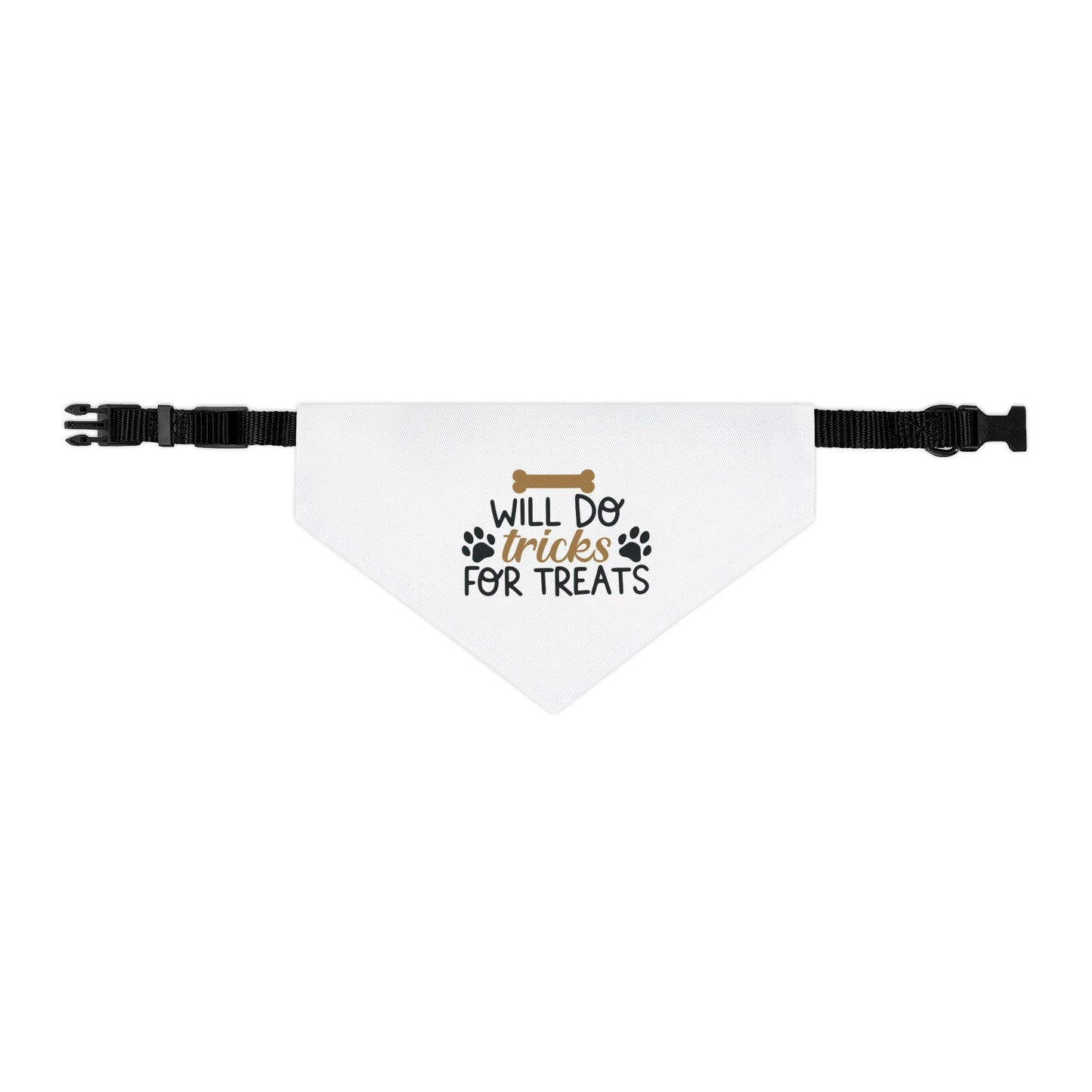WILL DO TRICKS FOR TREATS. PET HUMOR. Pet Bandana Collar in Four Sizes.