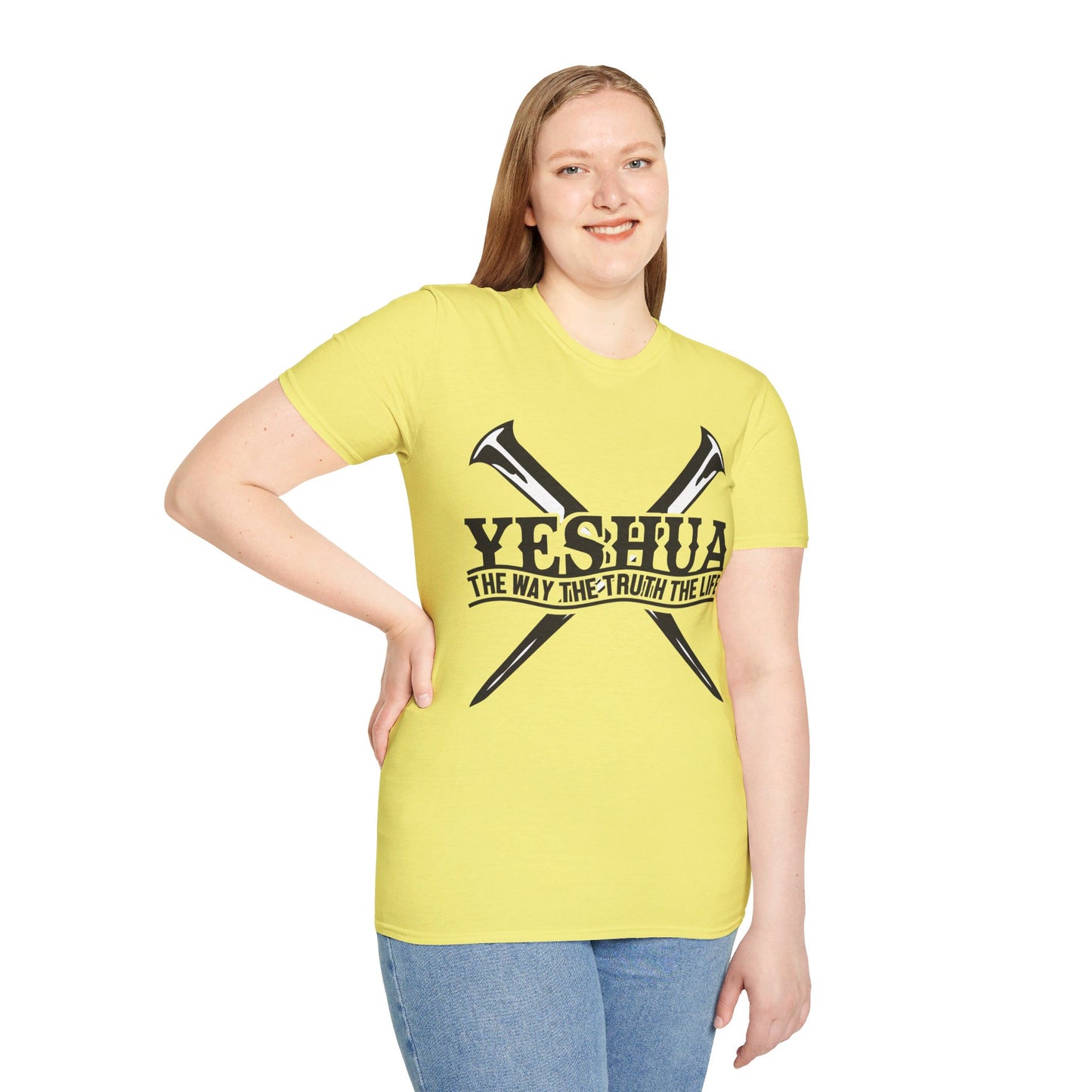 YESHUA THE WAY THE TRUTH THE LIFE. Cotton, Short Sleeve, Crew Neck Tee.
