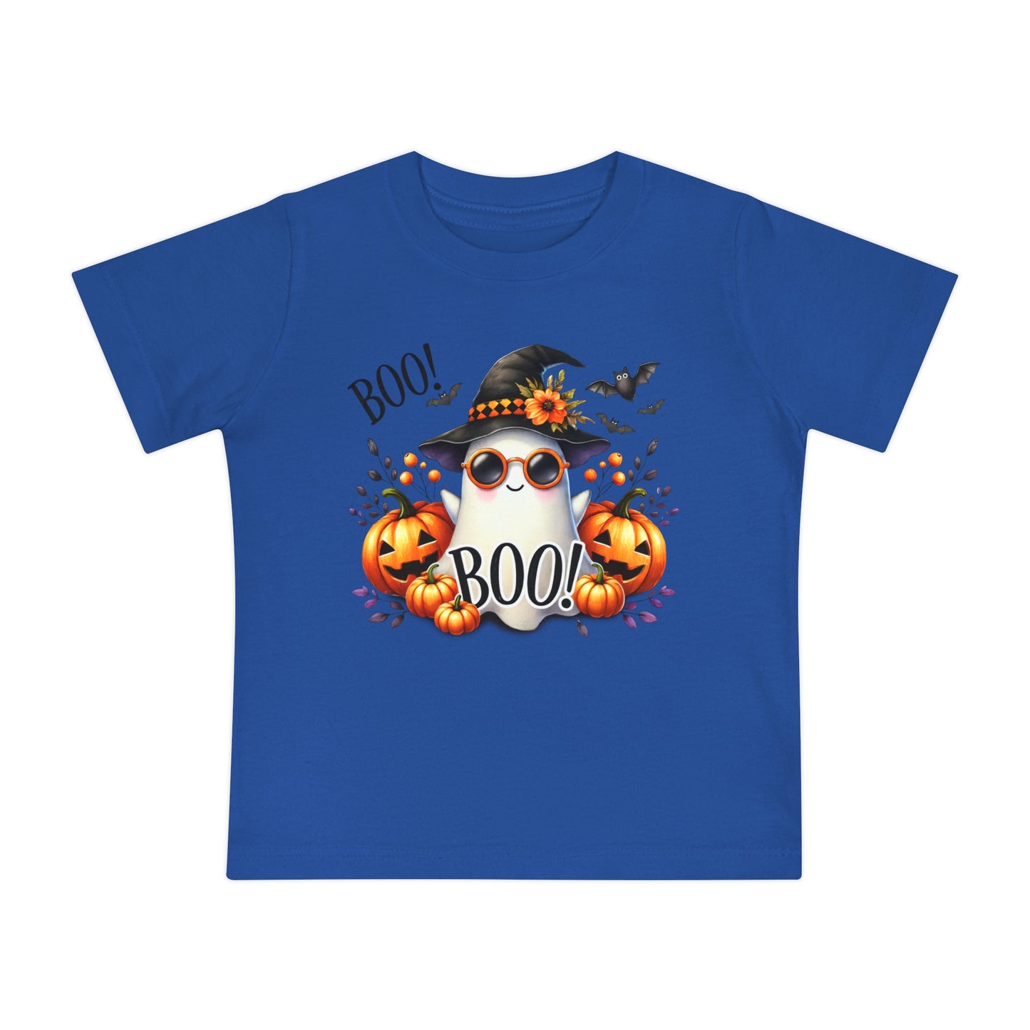 CUTE GHOST and PUMPKINS, TRICK OR TREAT, HALLOWEEN. Baby Short Sleeve T-Shirt
