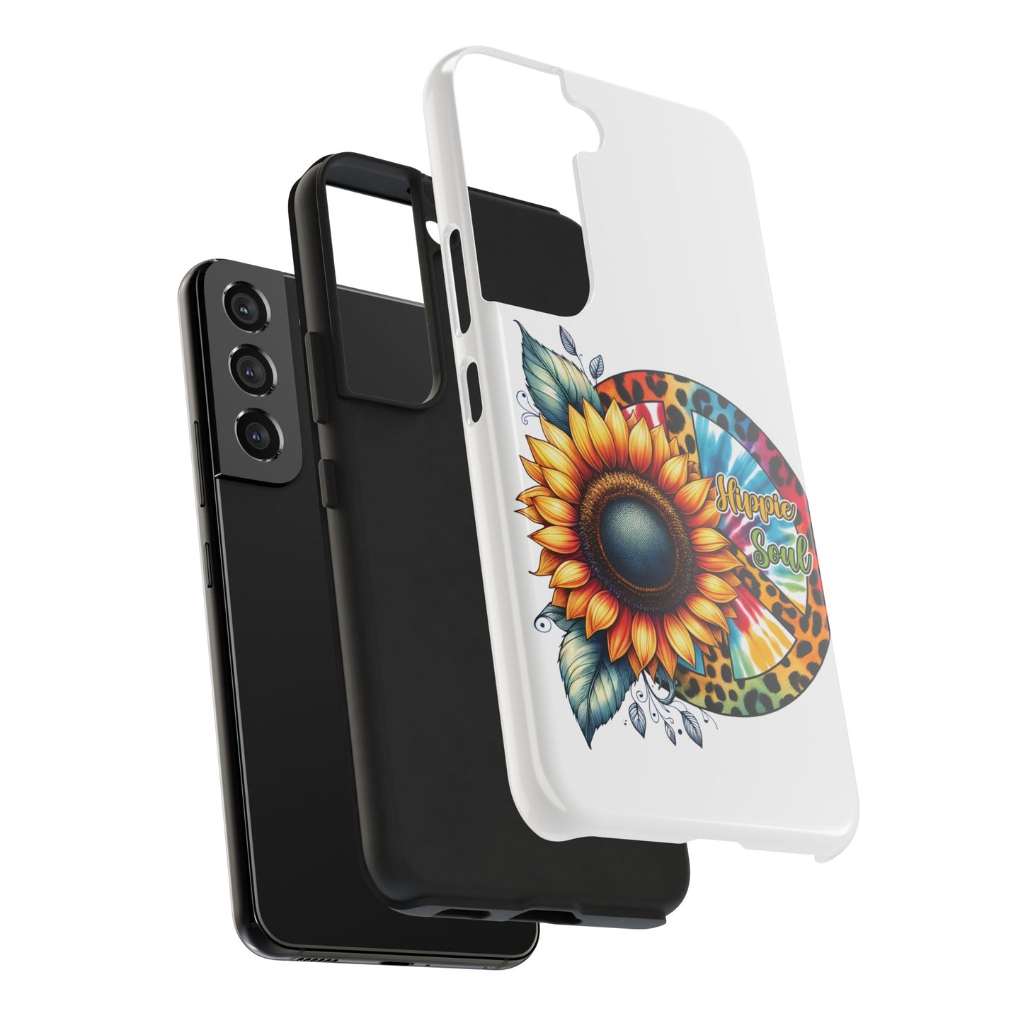 HIPPIE SOUL, SUNFLOWER, PEACE SYMBOL. Tough Phone Case.