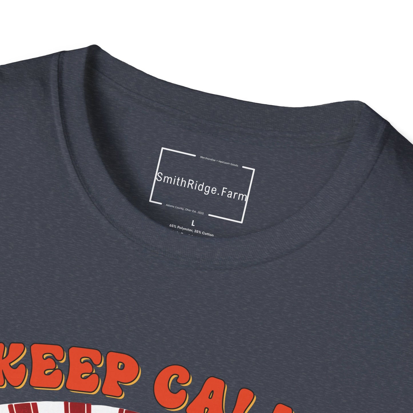 KEEP CALM, DREAM ON. HIPPIE HUMOR. Cotton, Short Sleeve, Crew Neck Tee.