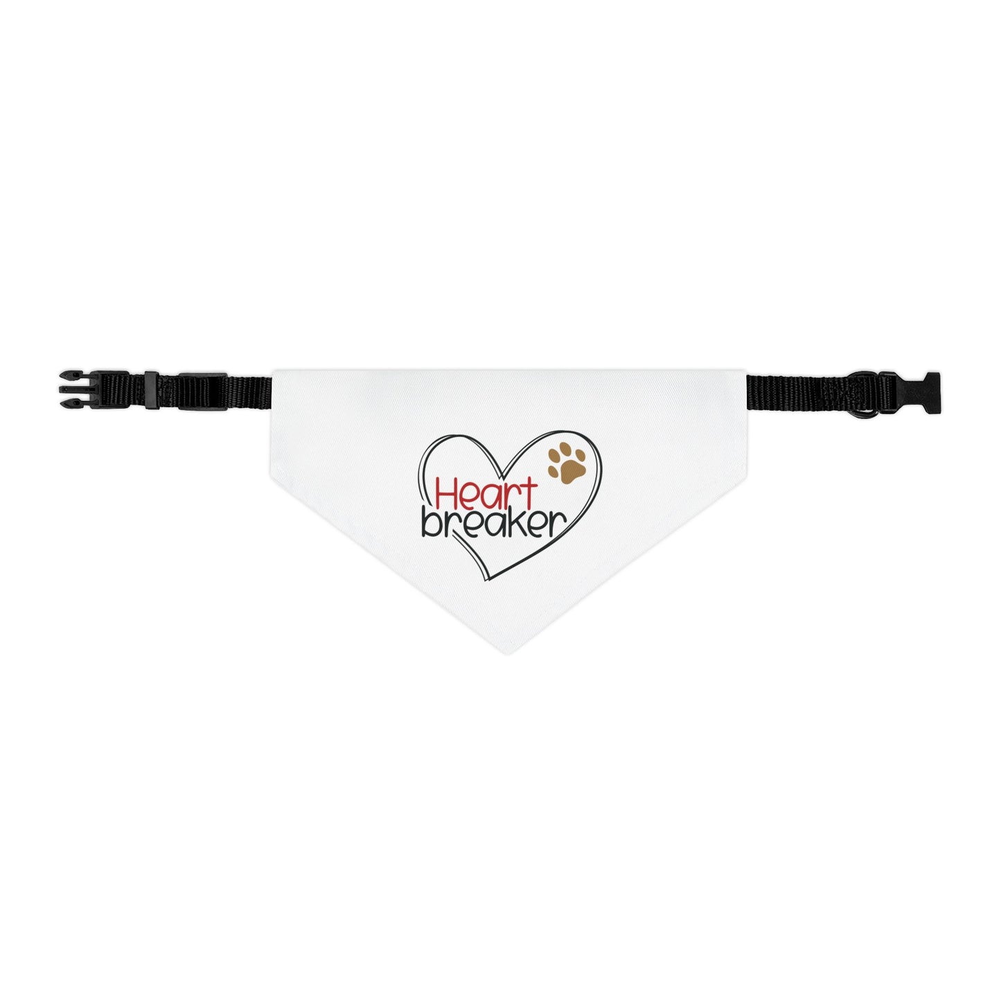 HEARTBREAKER. PET HUMOR. Pet Bandana Collar in Four Sizes.