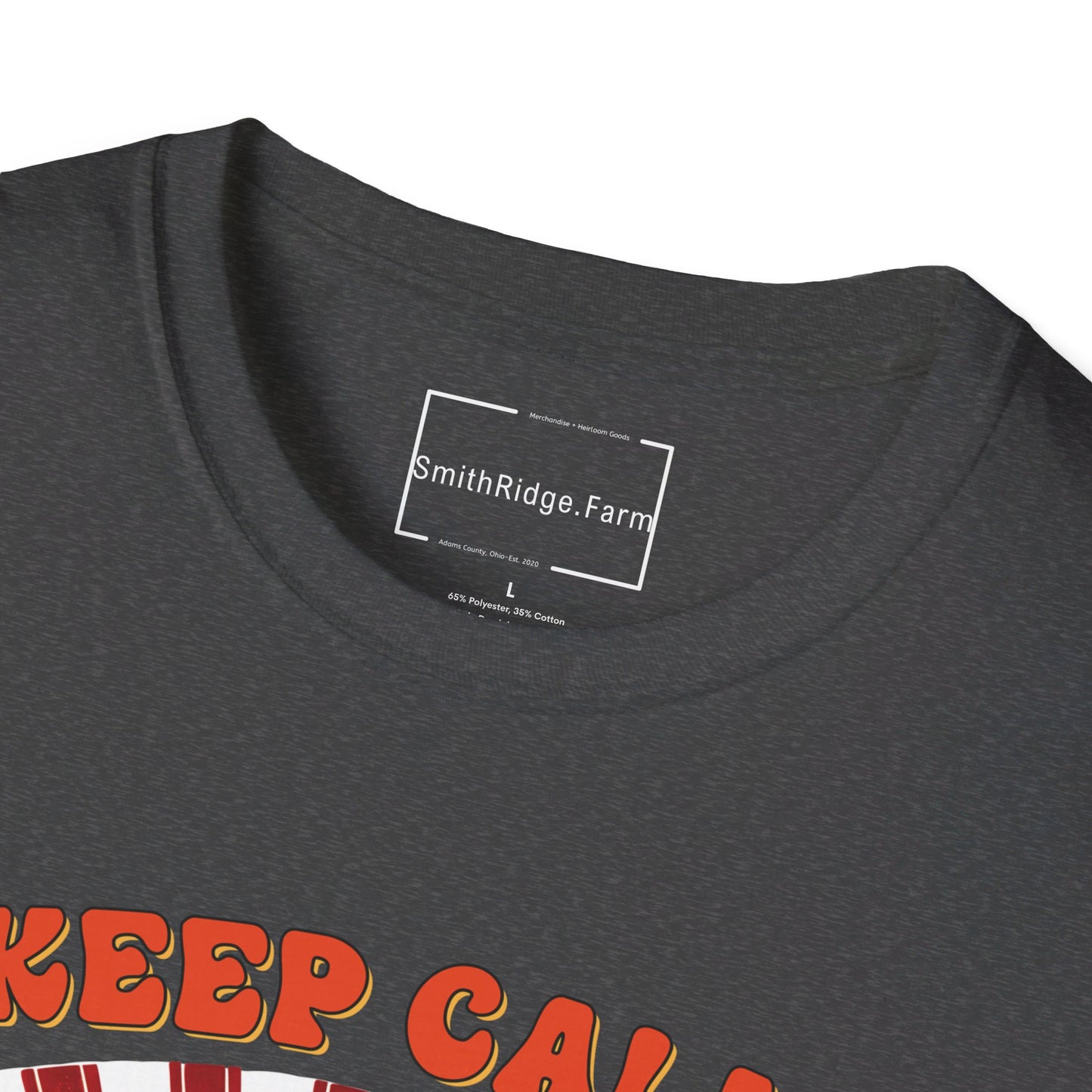 KEEP CALM, DREAM ON. HIPPIE HUMOR. Cotton, Short Sleeve, Crew Neck Tee.