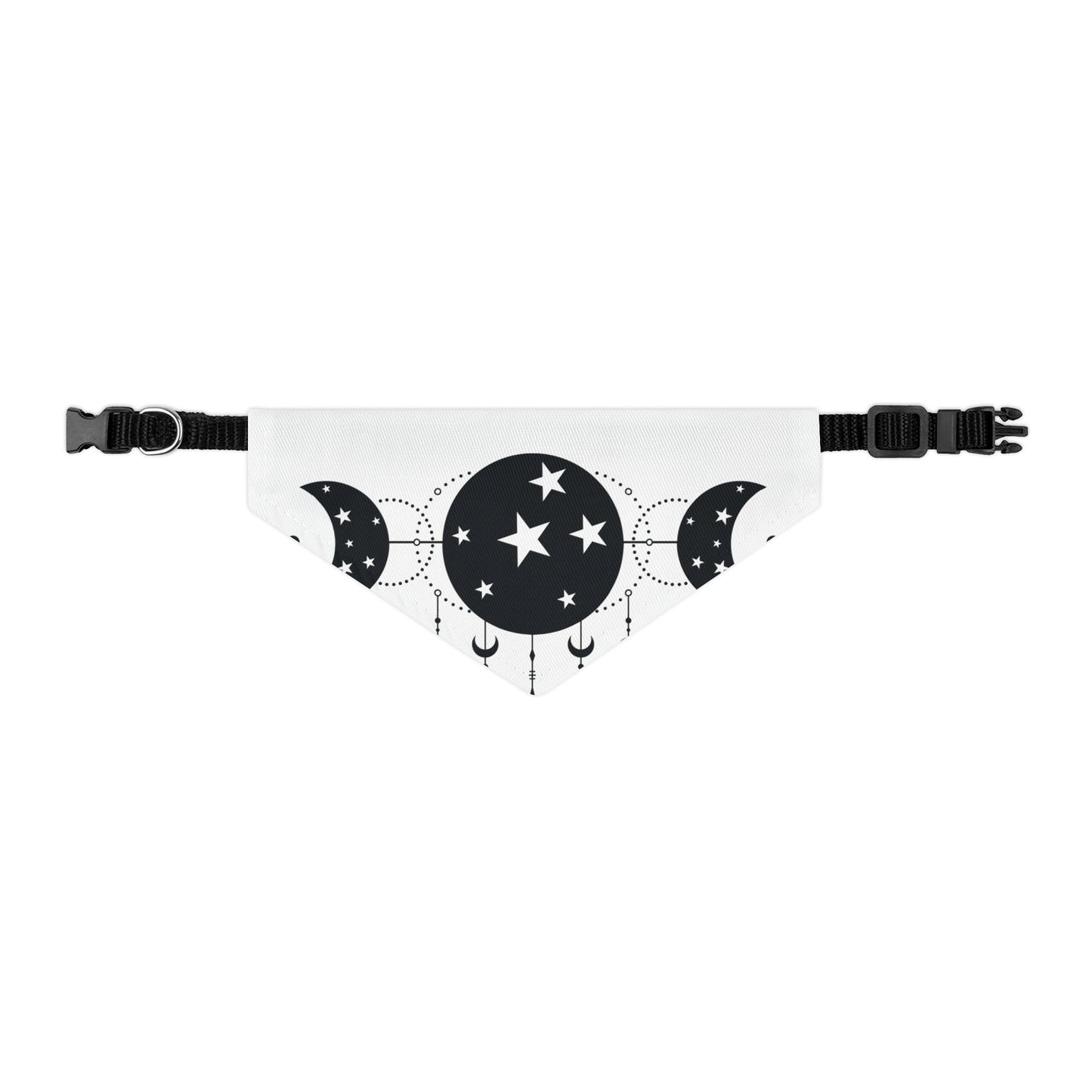 MYSTIC MOON, CELESTIAL MOON PHASE. Pet Bandana Collar in Four Sizes.