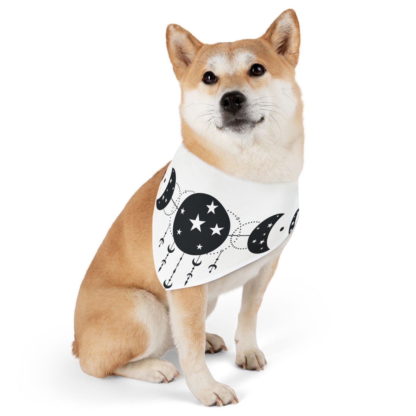 MYSTIC MOON, CELESTIAL MOON PHASE. Pet Bandana Collar in Four Sizes.