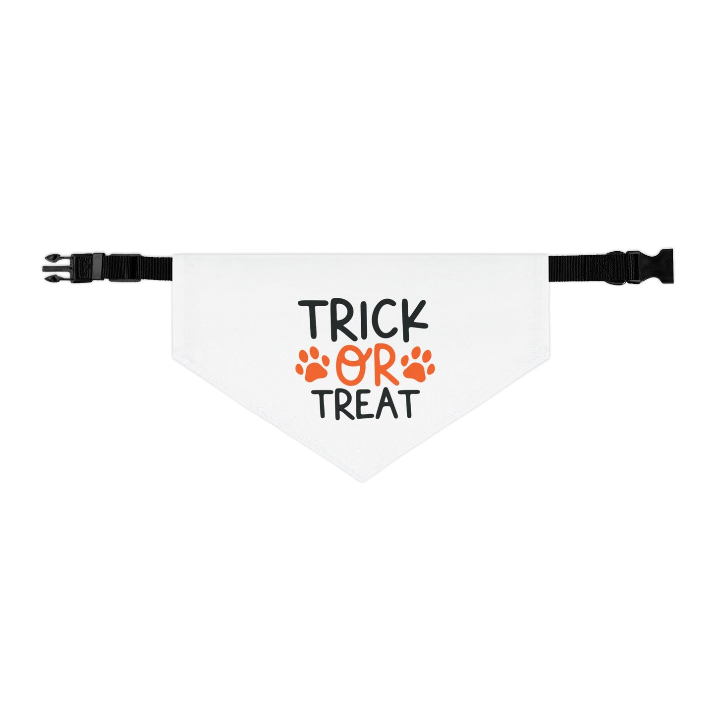 TRICK OR TREAT. HALLOWEEN PET HUMOR. Pet Bandana Collar in Four Sizes.