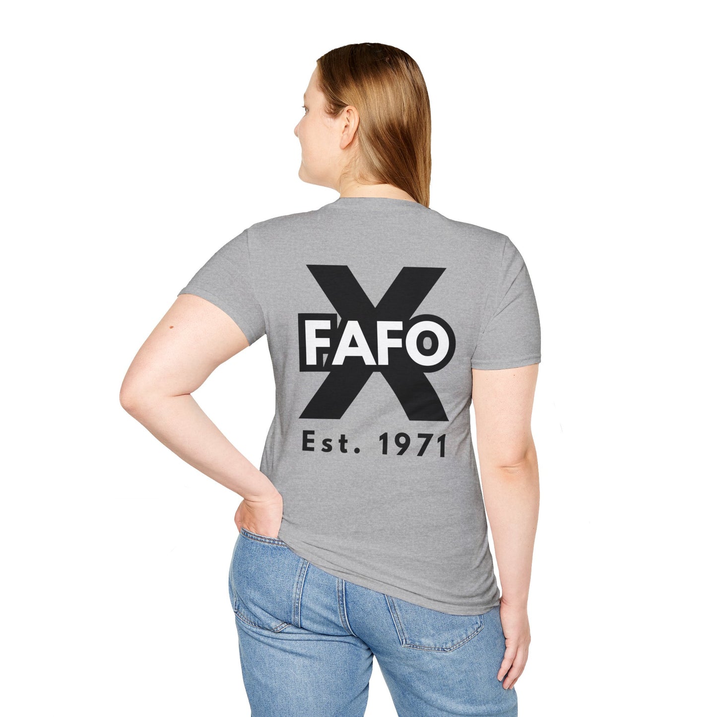GEN X, THE FAFO CREW, Est 1971. Cotton, Short Sleeve, Crew Neck Tee in Light Colors.