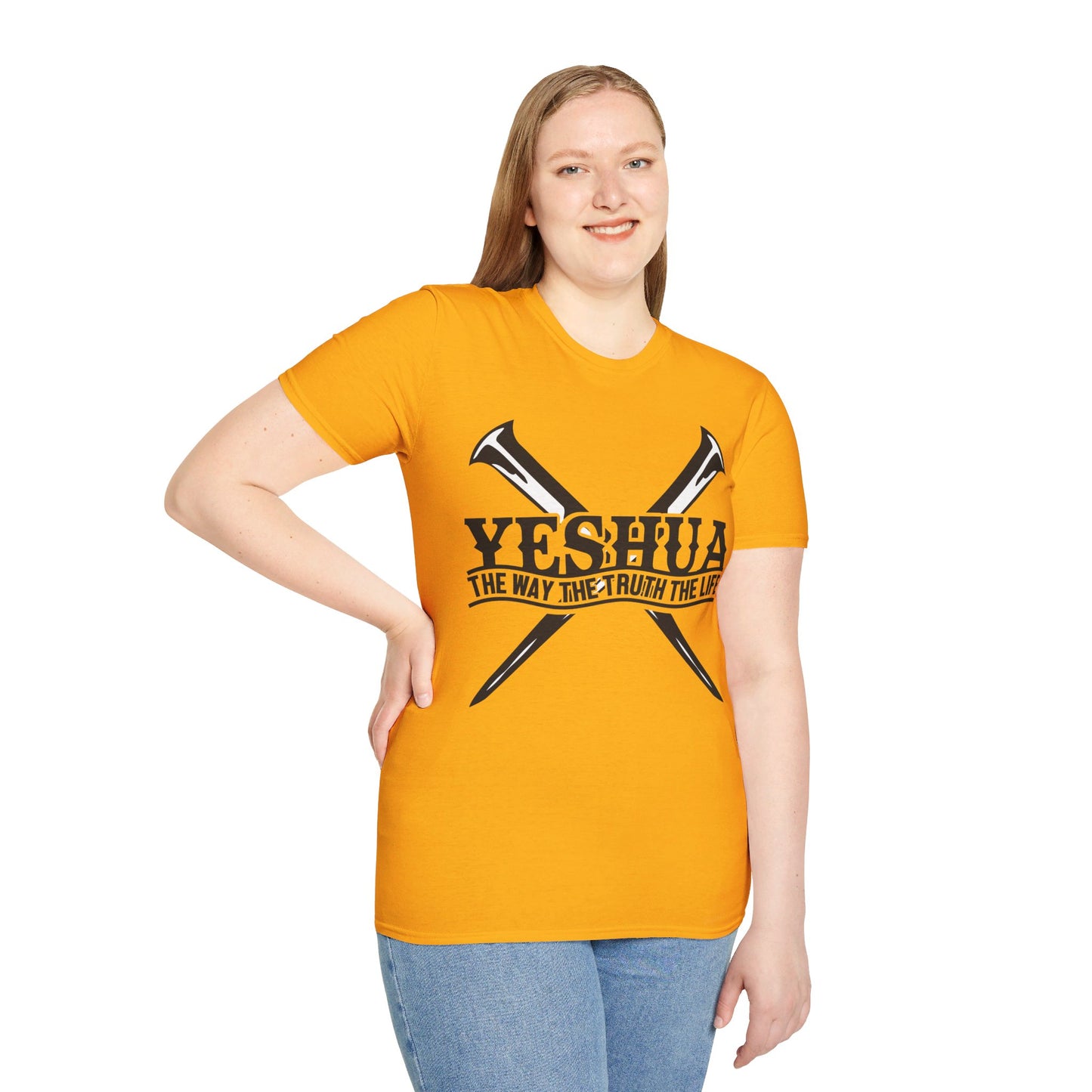 YESHUA THE WAY THE TRUTH THE LIFE. Cotton, Short Sleeve, Crew Neck Tee.