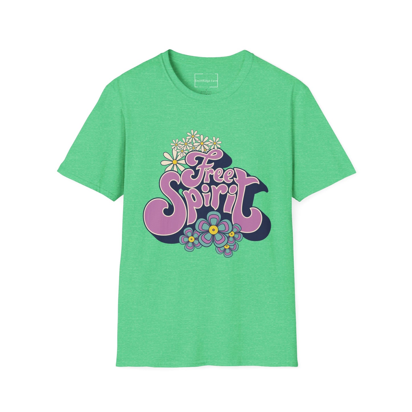 FREE SPIRIT. Cotton, Short Sleeve, Crew Neck Tee.