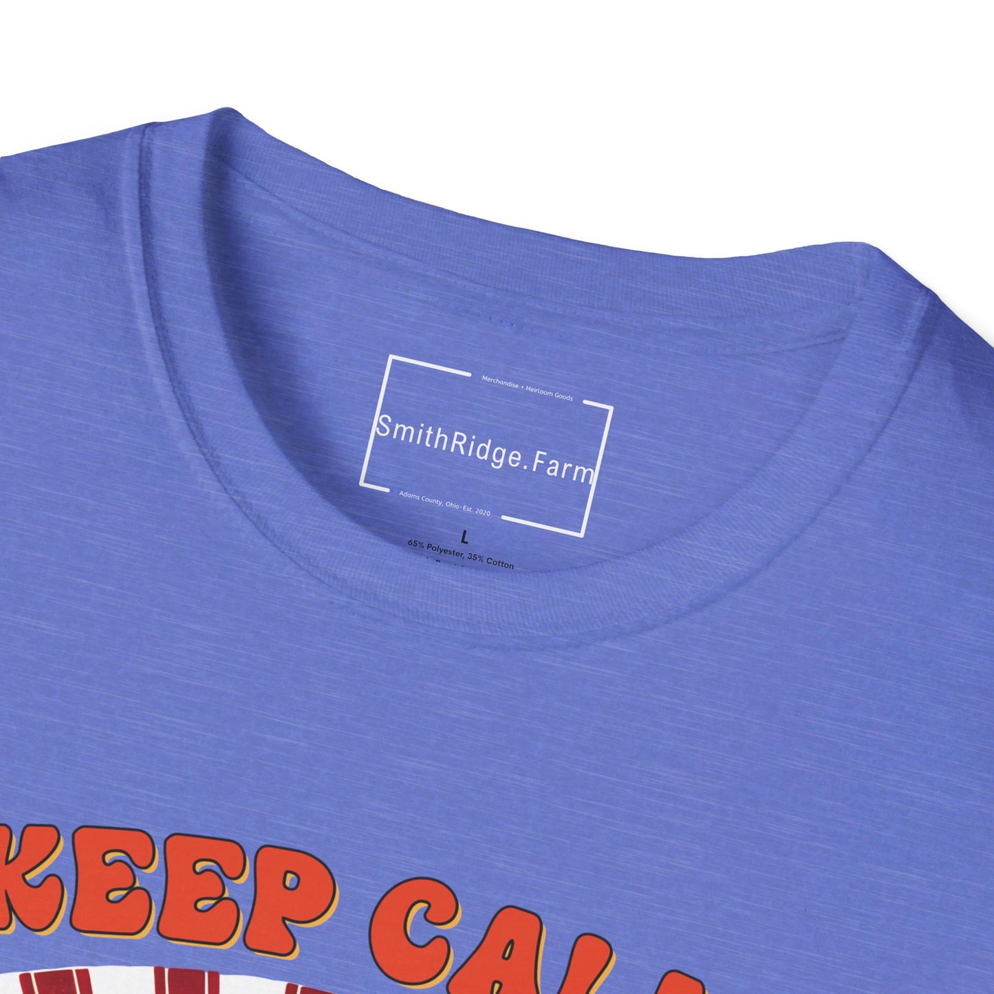 KEEP CALM, DREAM ON. HIPPIE HUMOR. Cotton, Short Sleeve, Crew Neck Tee.