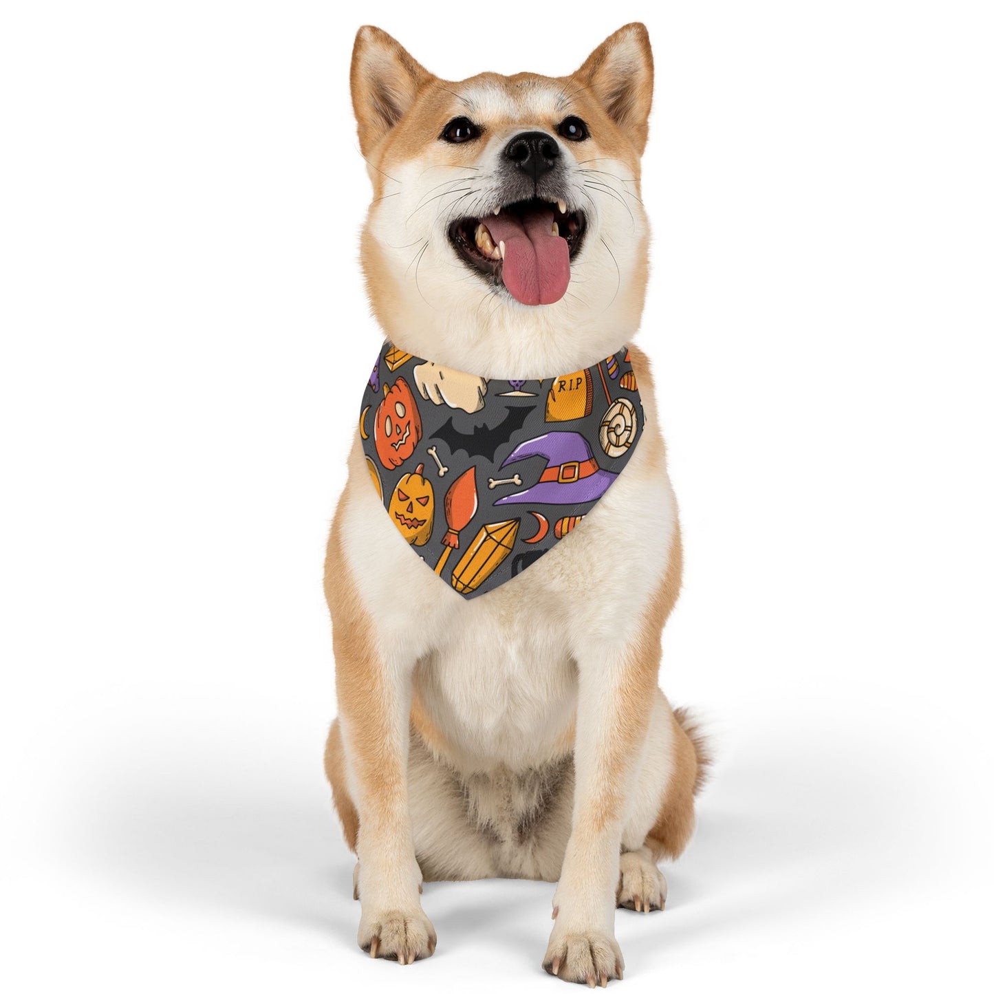 HAPPY HALLOWEEN. Pet Bandana Collar in Four Sizes.