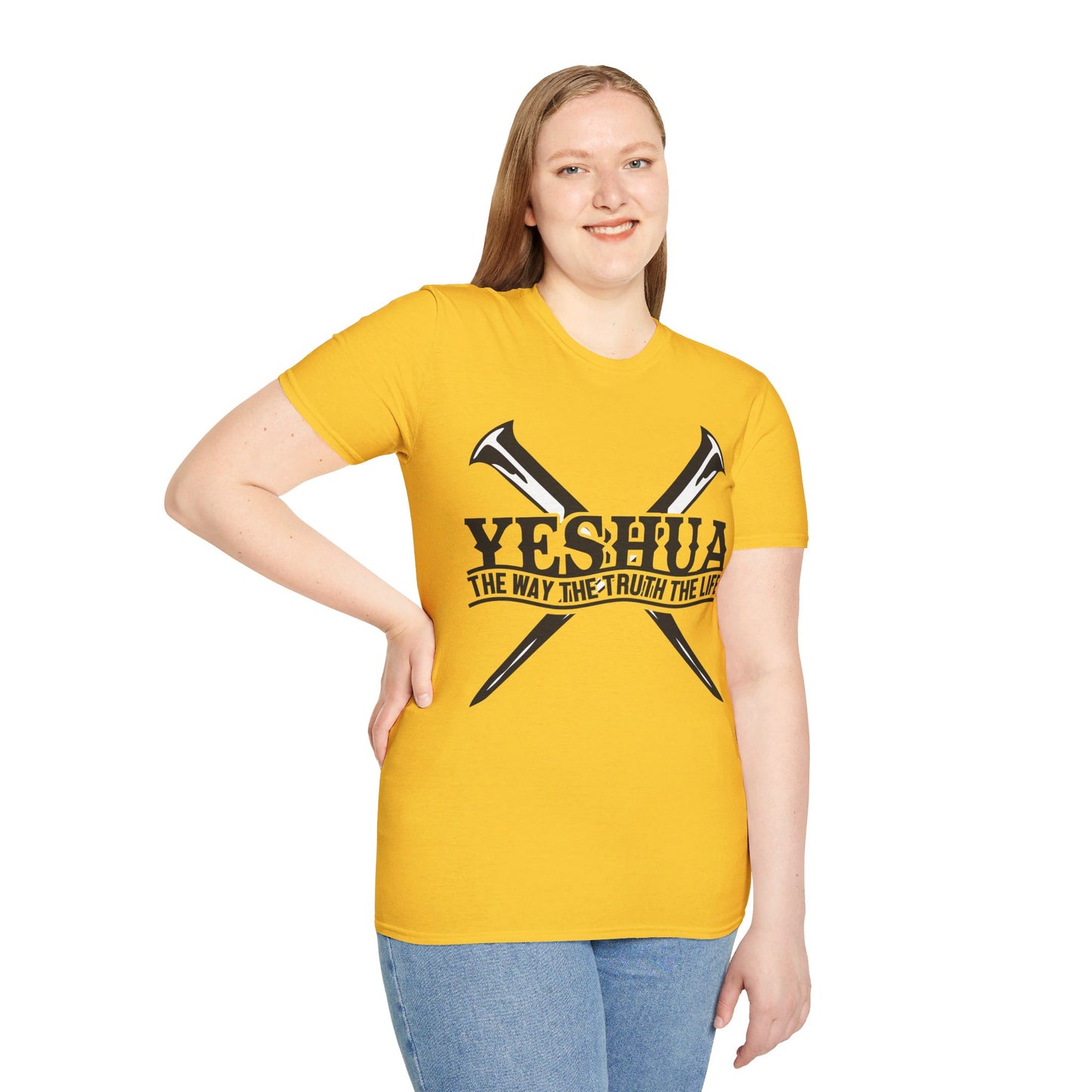 YESHUA THE WAY THE TRUTH THE LIFE. Cotton, Short Sleeve, Crew Neck Tee.