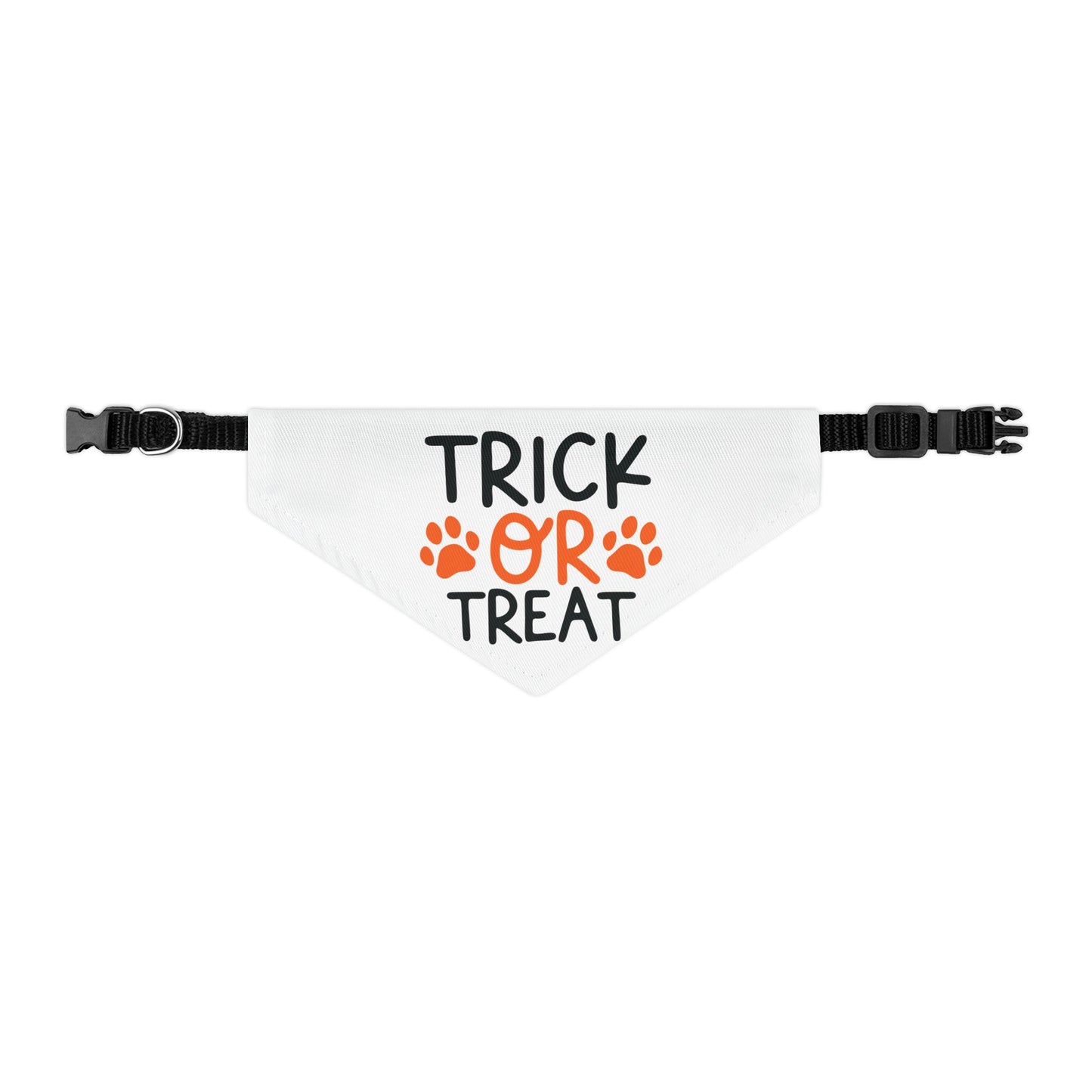 TRICK OR TREAT. HALLOWEEN PET HUMOR. Pet Bandana Collar in Four Sizes.