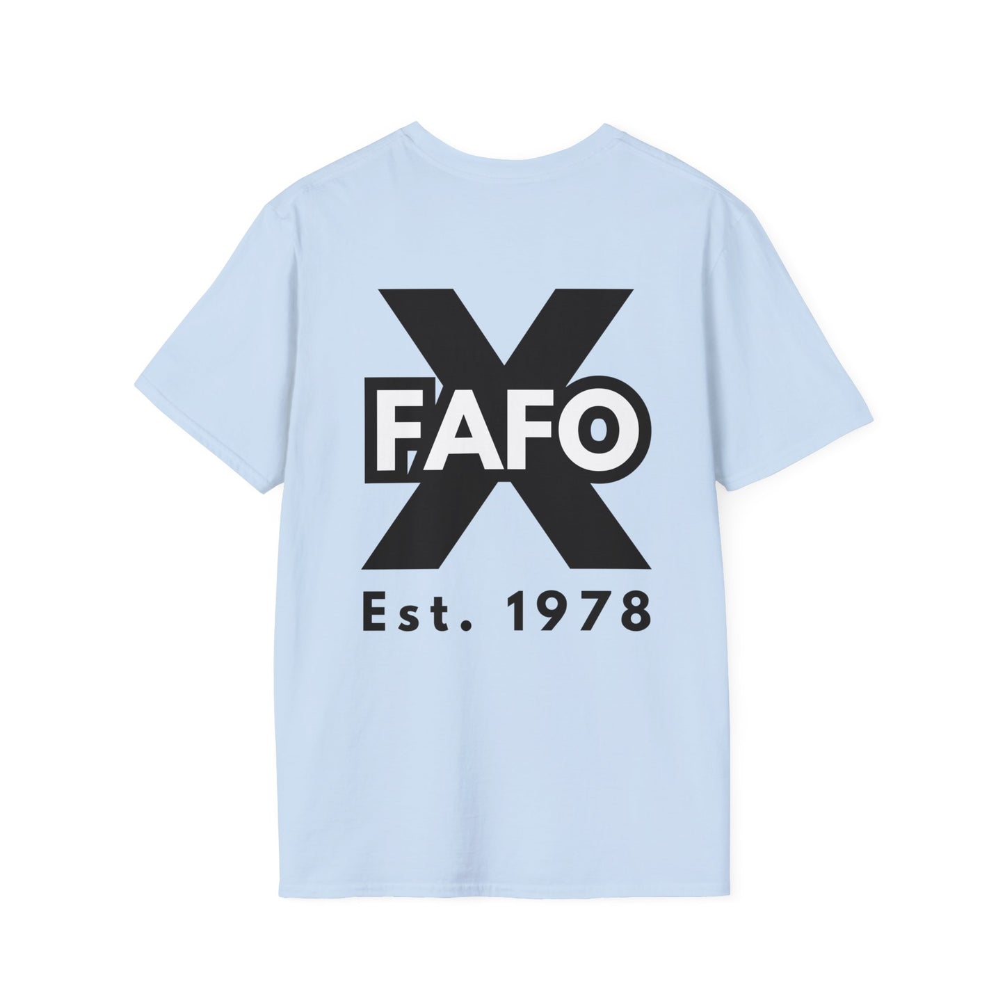 GEN X, THE FAFO CREW, Est 1978. Cotton, Short Sleeve, Crew Neck Tee in Light Colors.