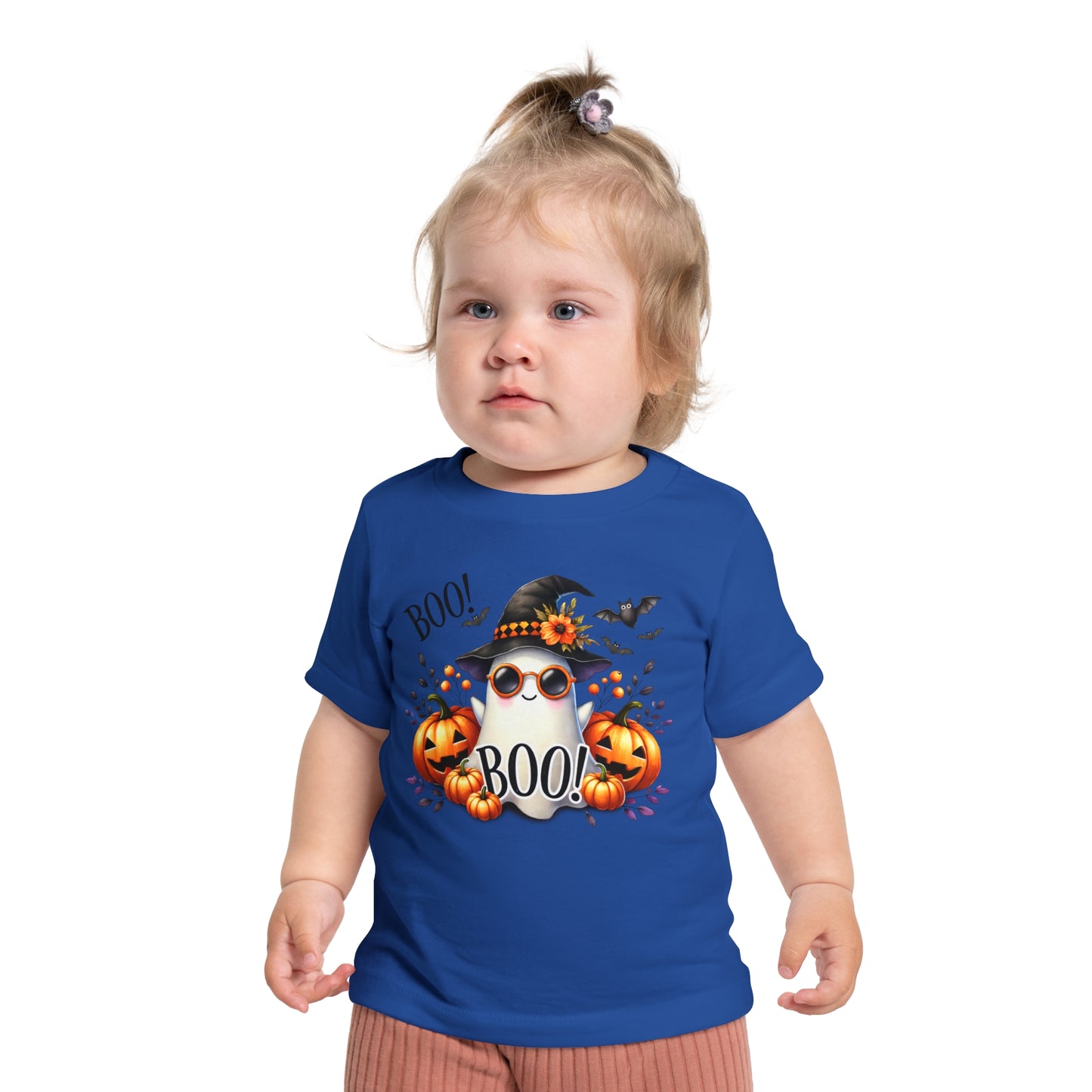 CUTE GHOST and PUMPKINS, TRICK OR TREAT, HALLOWEEN. Baby Short Sleeve T-Shirt