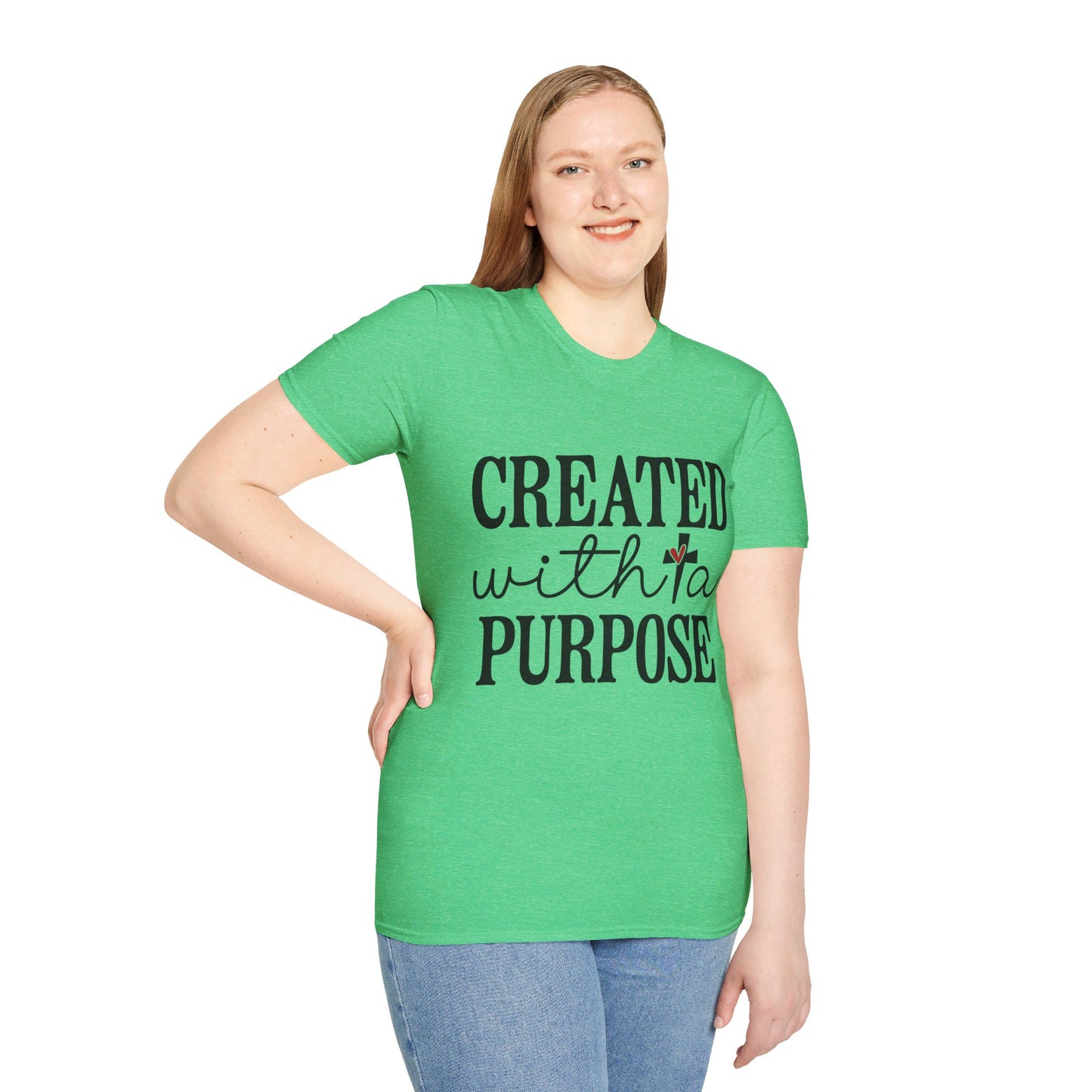 CREATED WITH A PURPOSE. Cotton, Short Sleeve, Crew Neck Tee.