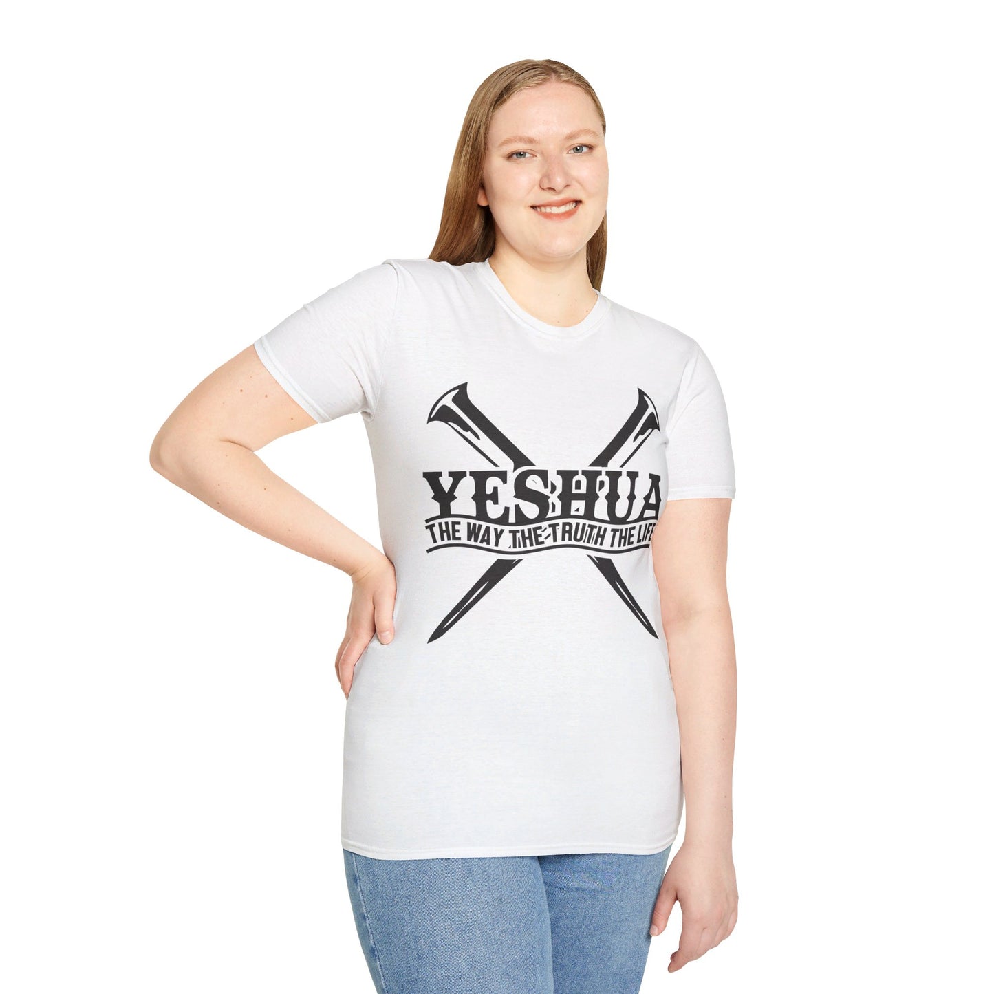 YESHUA THE WAY THE TRUTH THE LIFE. Cotton, Short Sleeve, Crew Neck Tee.
