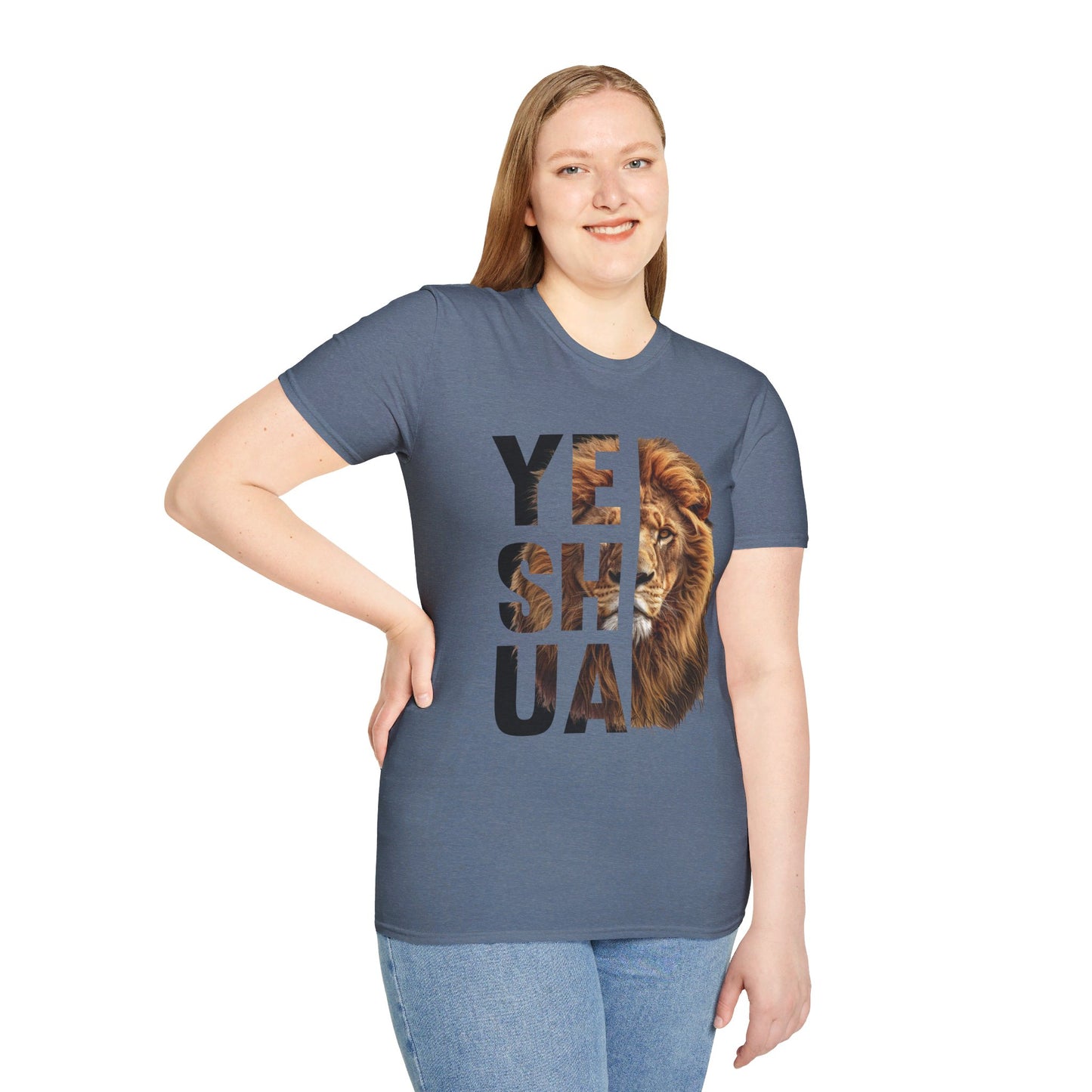 YESHUA, LION OF JUDAH. Cotton, Short Sleeve, Crew Neck Tee.