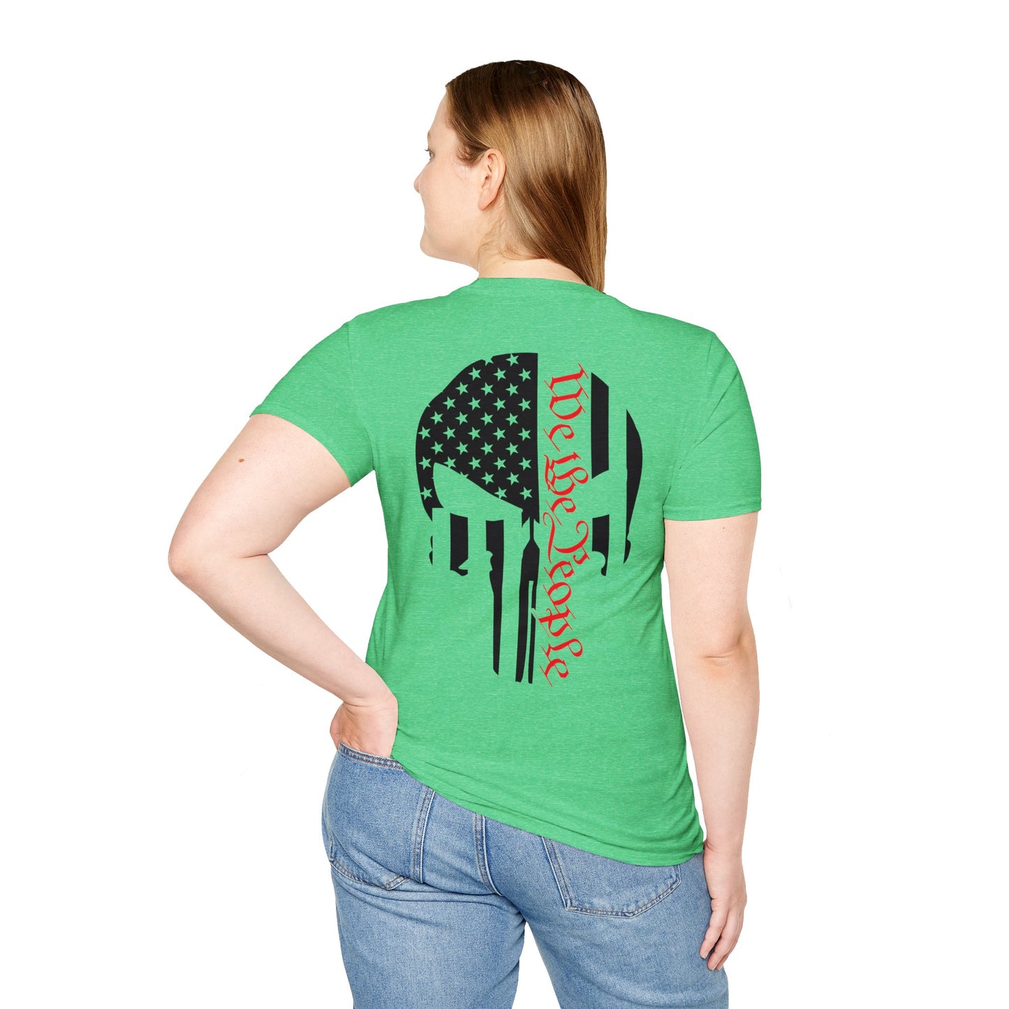 WE THE PEOPLE ICONIC PUNISHER SKULL. Cotton, Short Sleeve, Crew Neck Tee in Light Colors.