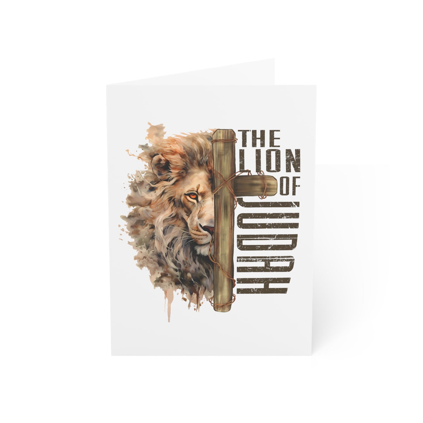 The Lion of Judah Greeting Cards are available in 5" x 7", blank on the inside, and come with envelopes. Perfect for any Holiday or Event. Shop SmithRidge.farm