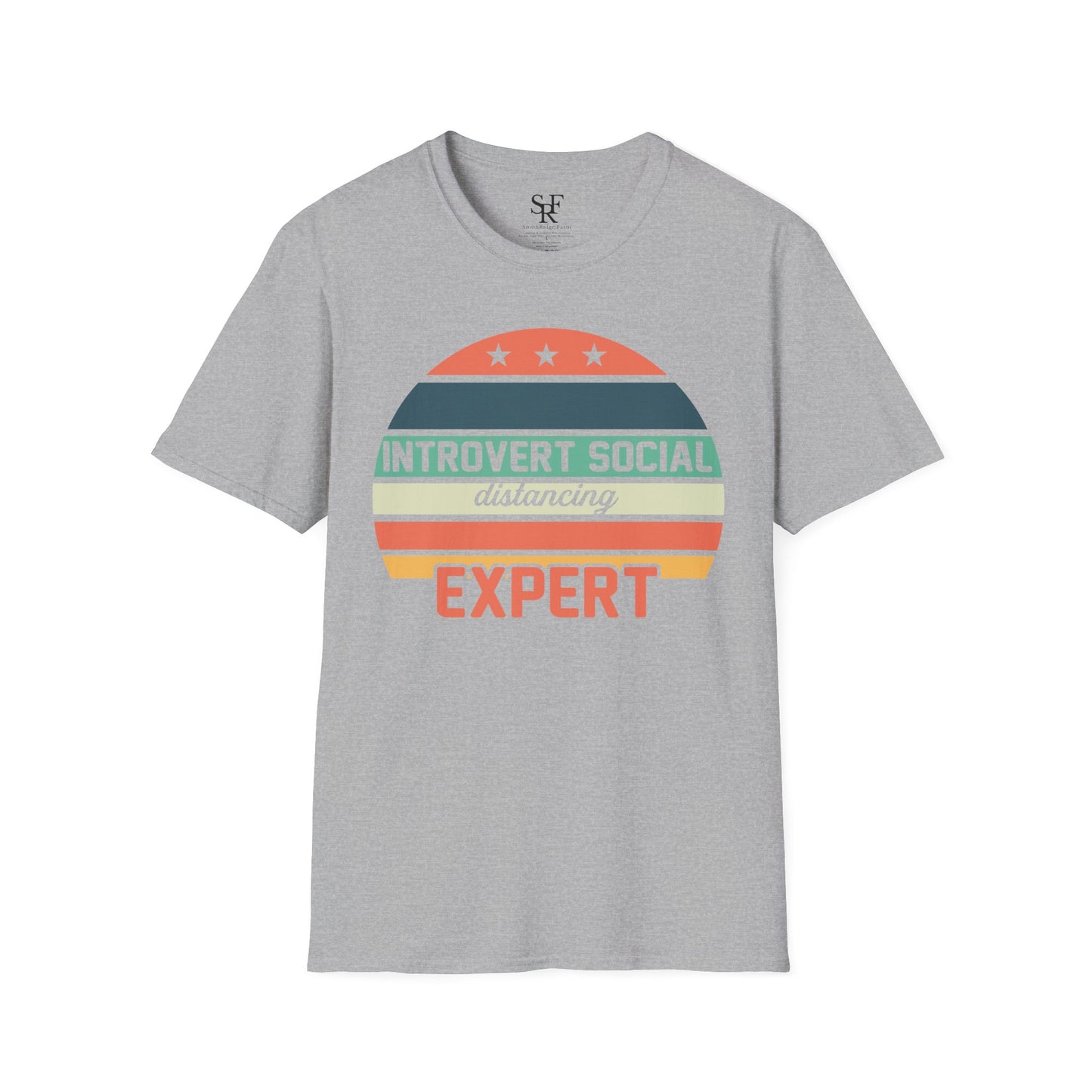 SOCIAL DISTANCING EXPERT. INTROVERT HUMOR. Cotton, Short Sleeve, Crew Neck T-Shirt