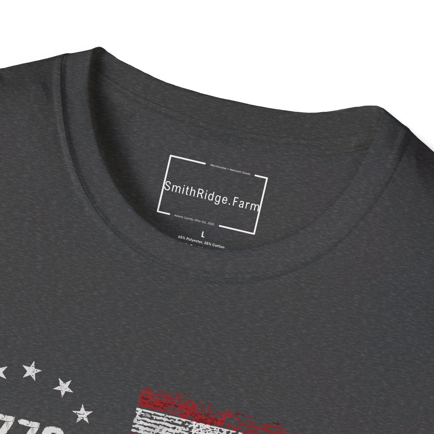 1776 WE THE PEOPLE AMERICAN FLAG. Cotton, Short Sleeve, Crew Neck Tee.