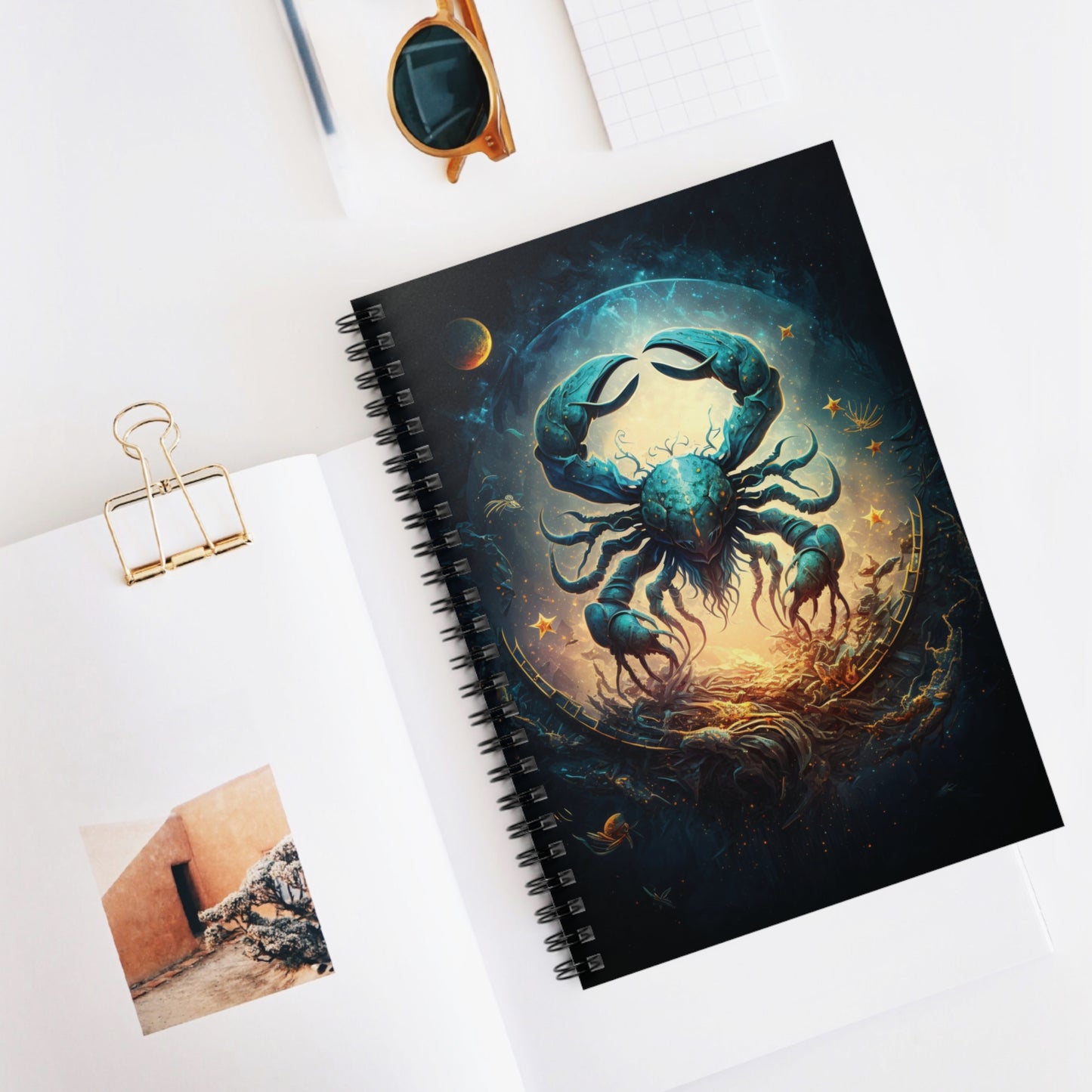 CANCER ZODIAC SIGN. CONSTELLATION LOVERS. Spiral Notebook, Ruled Line, Diary, Journal.