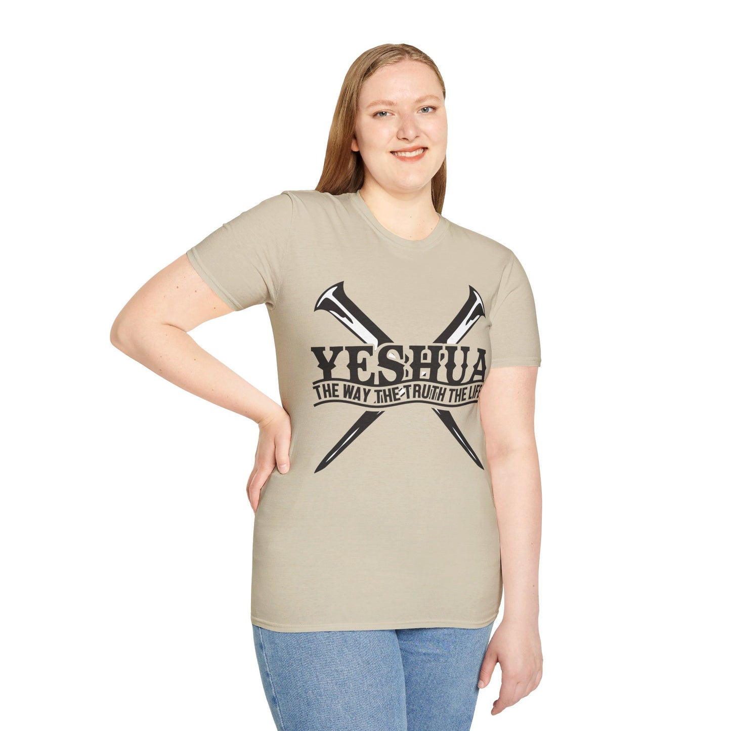 YESHUA THE WAY THE TRUTH THE LIFE. Cotton, Short Sleeve, Crew Neck Tee.