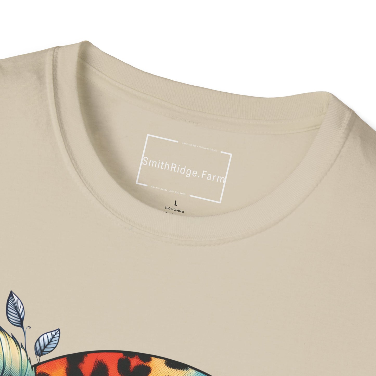 HIPPIE SOUL, SUNFLOWER, PEACE SYMBOL. Unisex, Cotton, Short Sleeve, Crew Neck Tee.