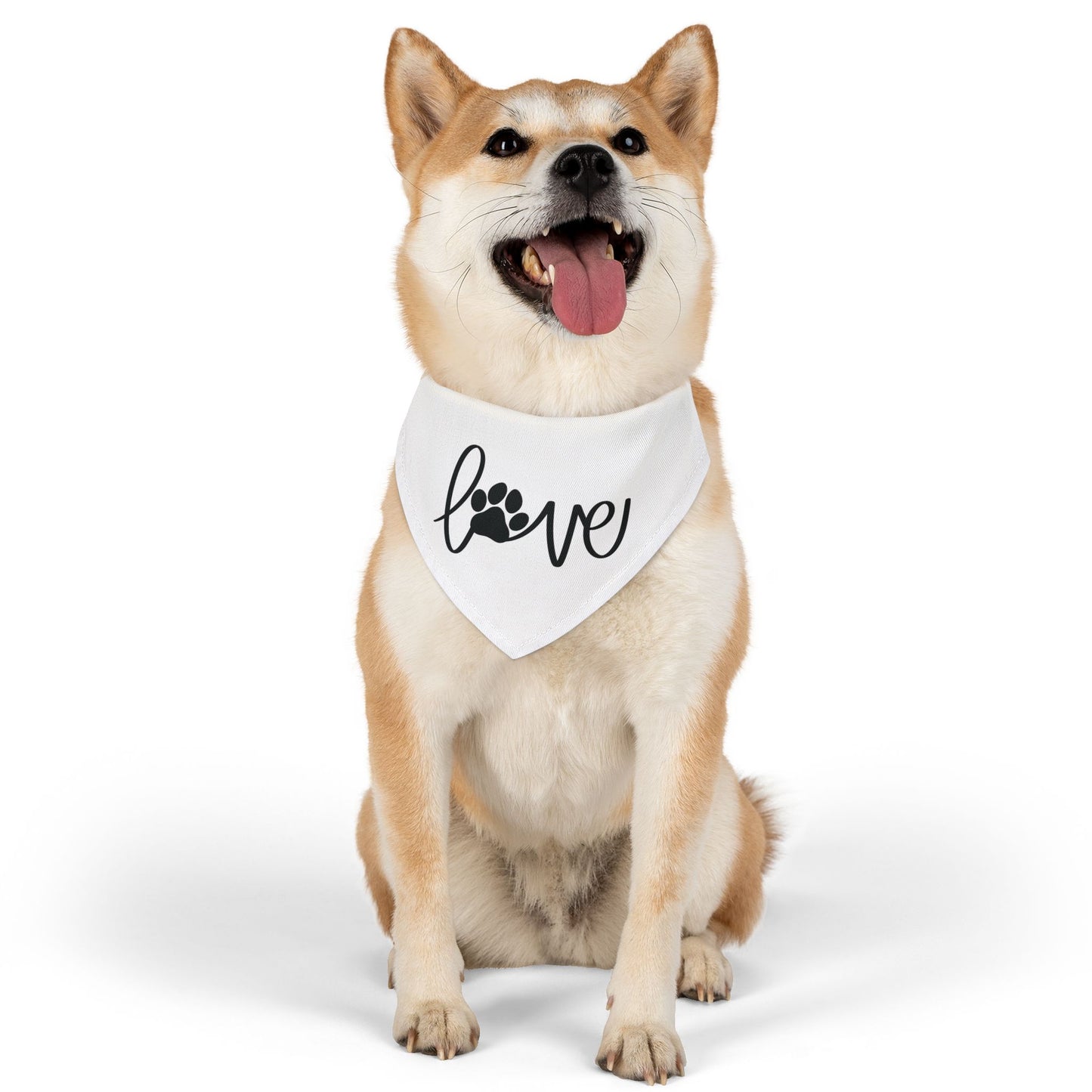 LOVE WITH A PAW PRINT. Pet Bandana Collar in Four Sizes.
