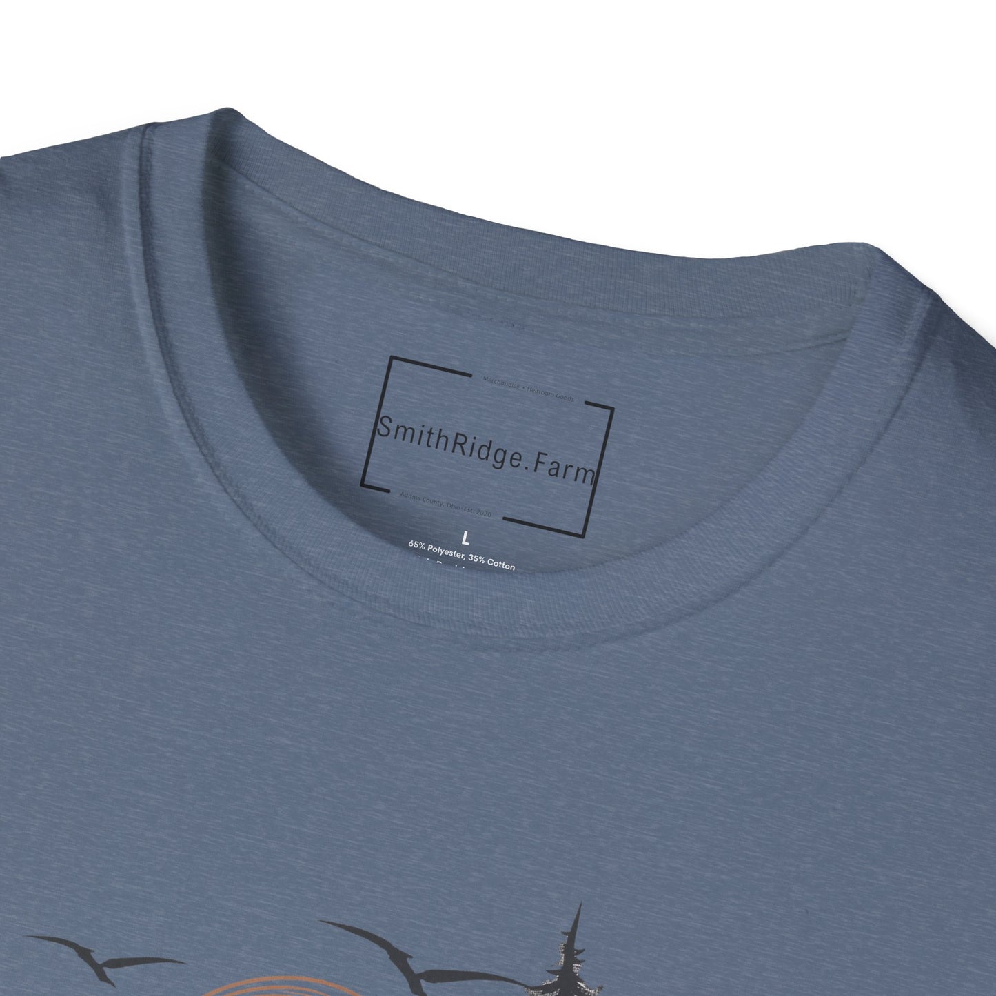 LIFE IS BETTER AROUND HERE. CABIN IN THE WOODS. Cotton, Short Sleeve, Crew Neck Tee.