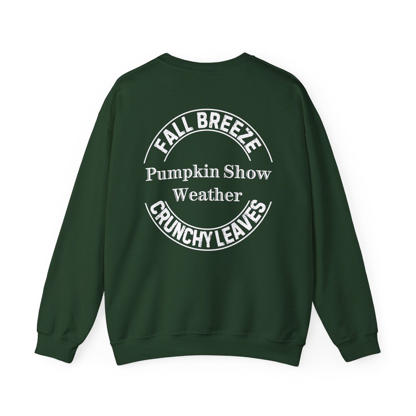 FALL LEAVES PLUS CRUNCHY LEAVES EQUALS PUMPKIN SHOW. Unisex Heavy Blend Crewneck Sweatshirt in Dark Colors.