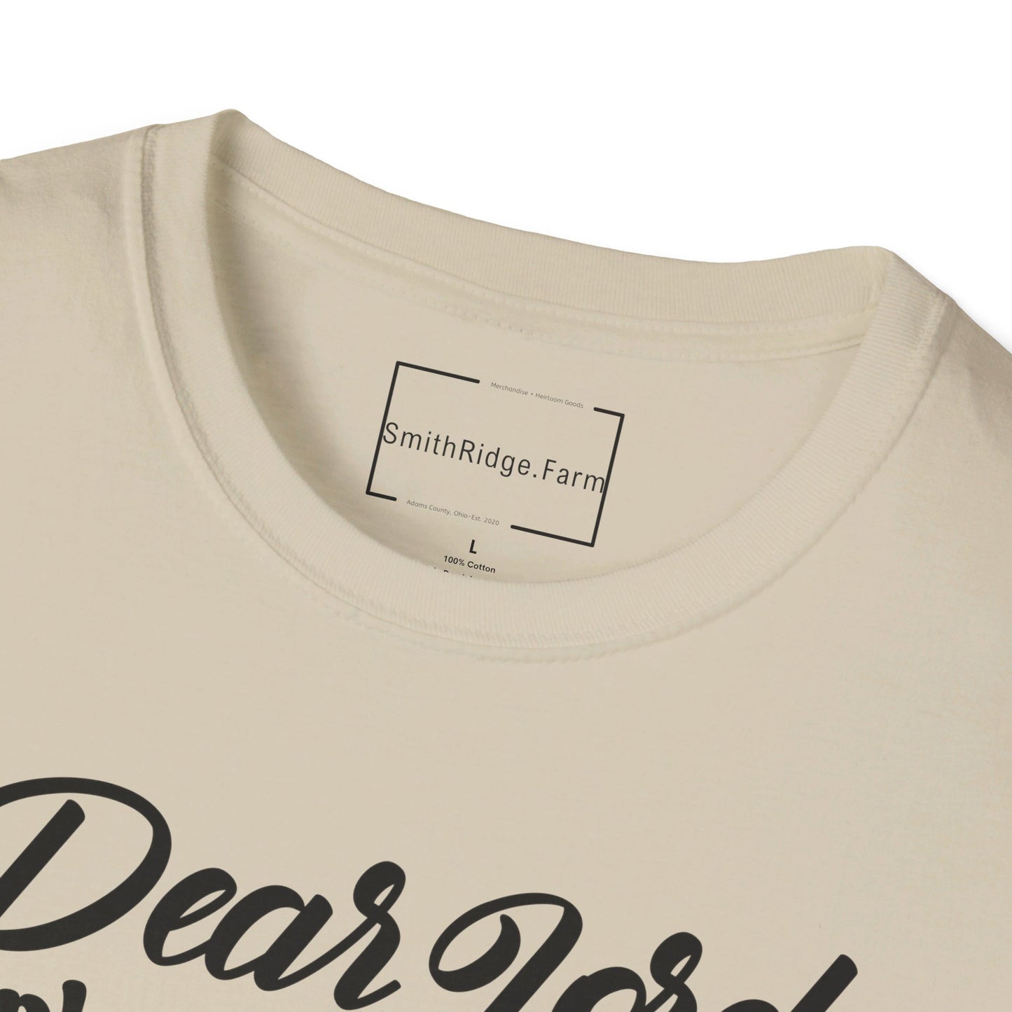 DEAR LORD PLEASE GIVE ME PATIENCE BECAUSE IF YOU GIVE ME STRENGTH, I'LL NEED BAIL MONEY TOO. Cotton, Short Sleeve, Crew Neck Tee.