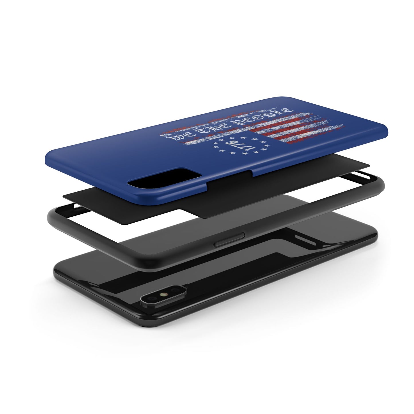 1776 WE THE PEOPLE WITH AMERICAN FLAG. Tough Phone Case.