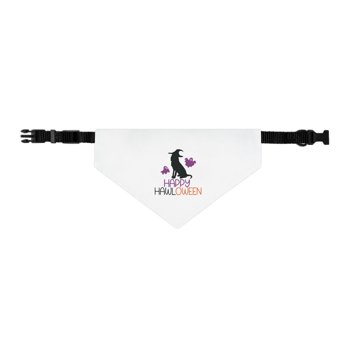 HAPPY HAWLOWEEN. HALLOWEEN PET HUMOR. Pet Bandana Collar in Four Sizes.