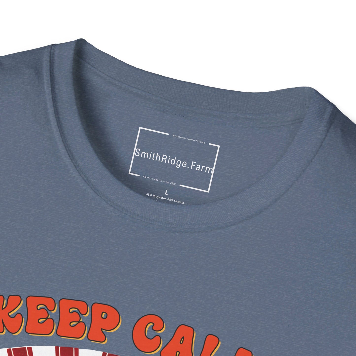 KEEP CALM, DREAM ON. HIPPIE HUMOR. Cotton, Short Sleeve, Crew Neck Tee.