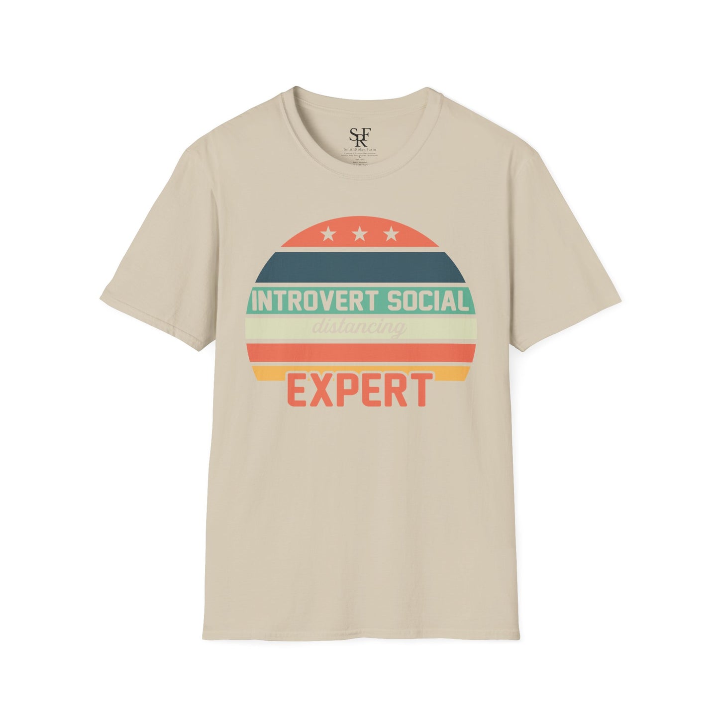 SOCIAL DISTANCING EXPERT. INTROVERT HUMOR. Cotton, Short Sleeve, Crew Neck T-Shirt